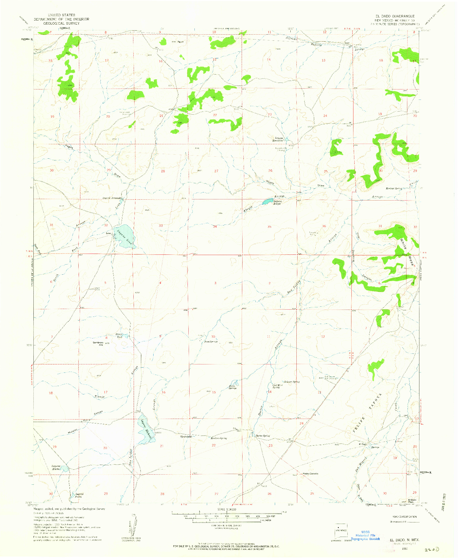 USGS 1:24000-SCALE QUADRANGLE FOR EL DADO, NM 1961