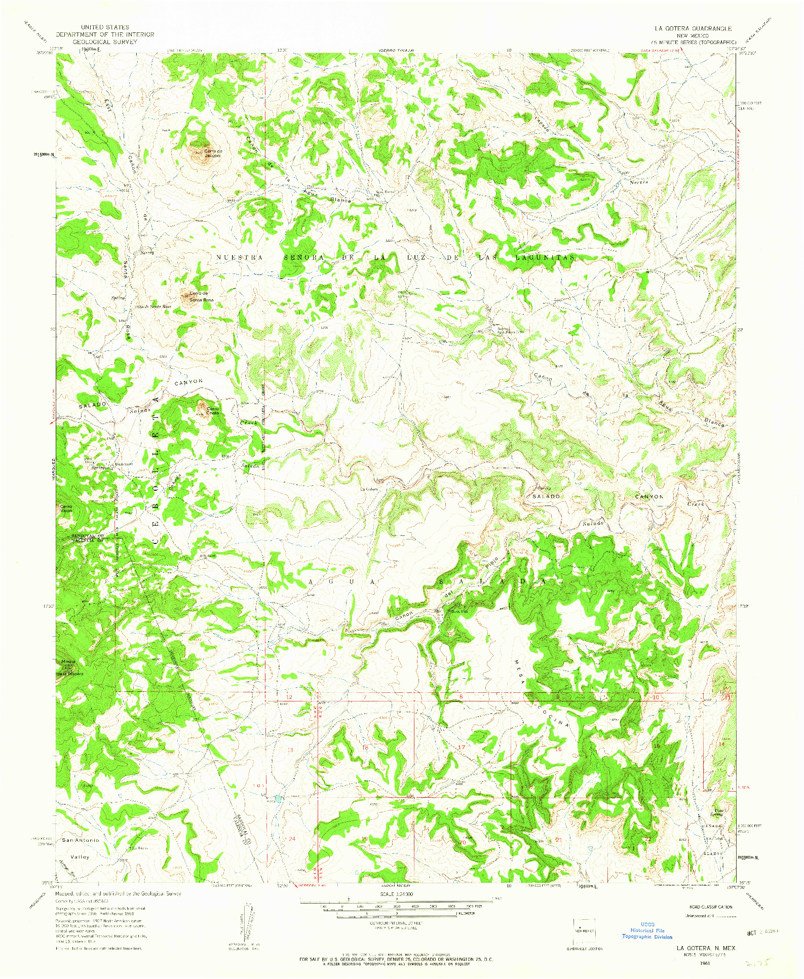 USGS 1:24000-SCALE QUADRANGLE FOR LA GOTERA, NM 1961