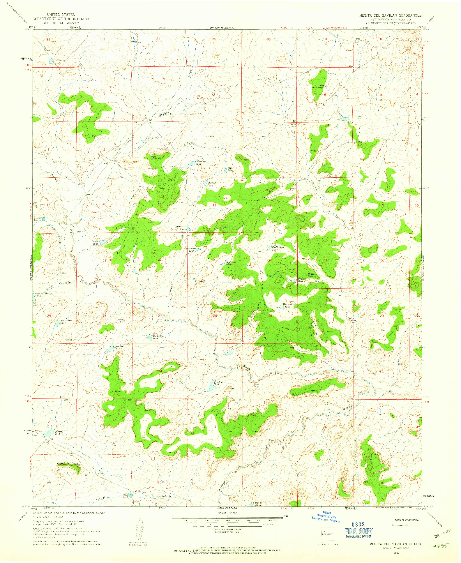 USGS 1:24000-SCALE QUADRANGLE FOR MESITA DEL GAVILAN, NM 1961