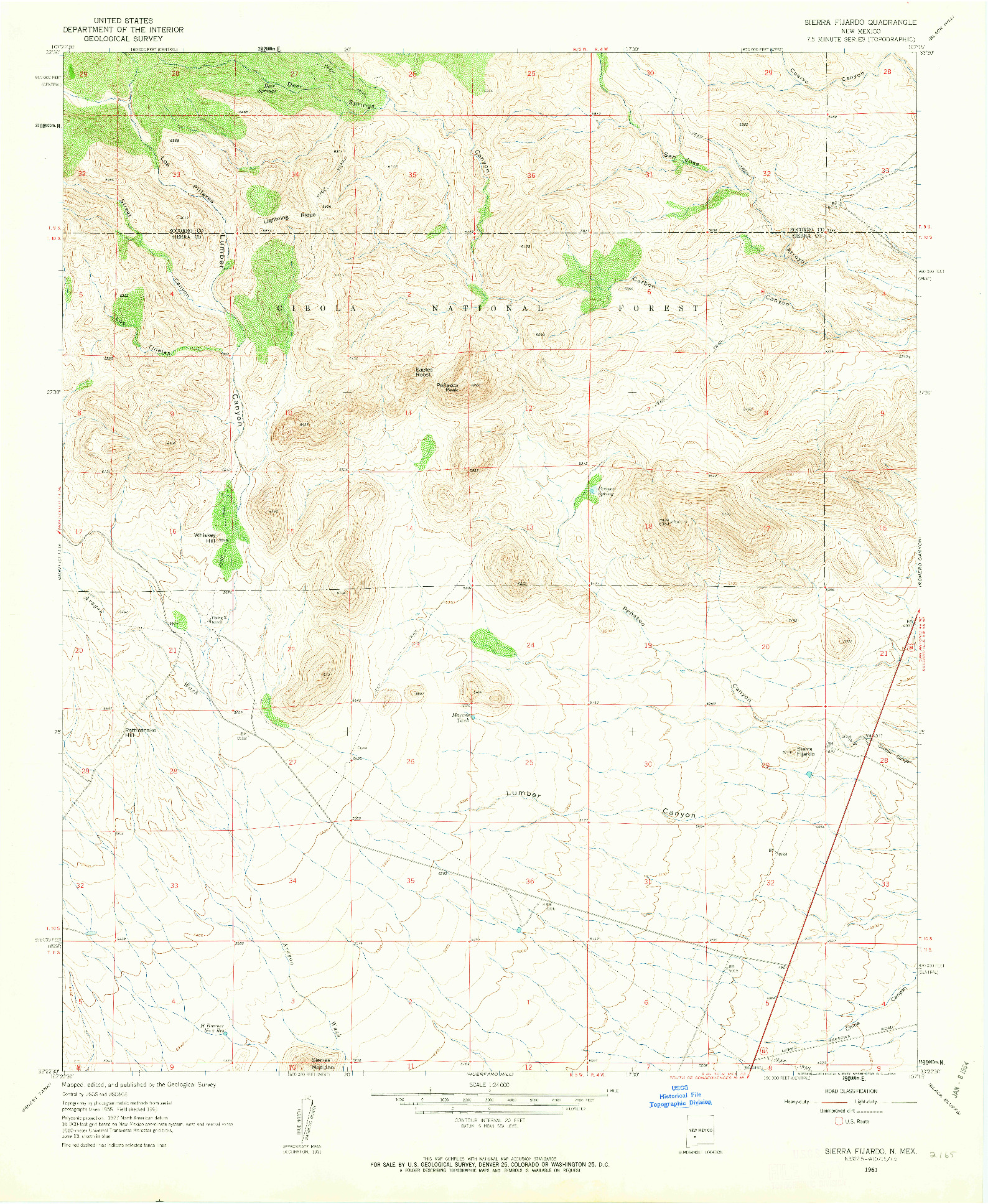 USGS 1:24000-SCALE QUADRANGLE FOR SIERRA FIJARDO, NM 1961