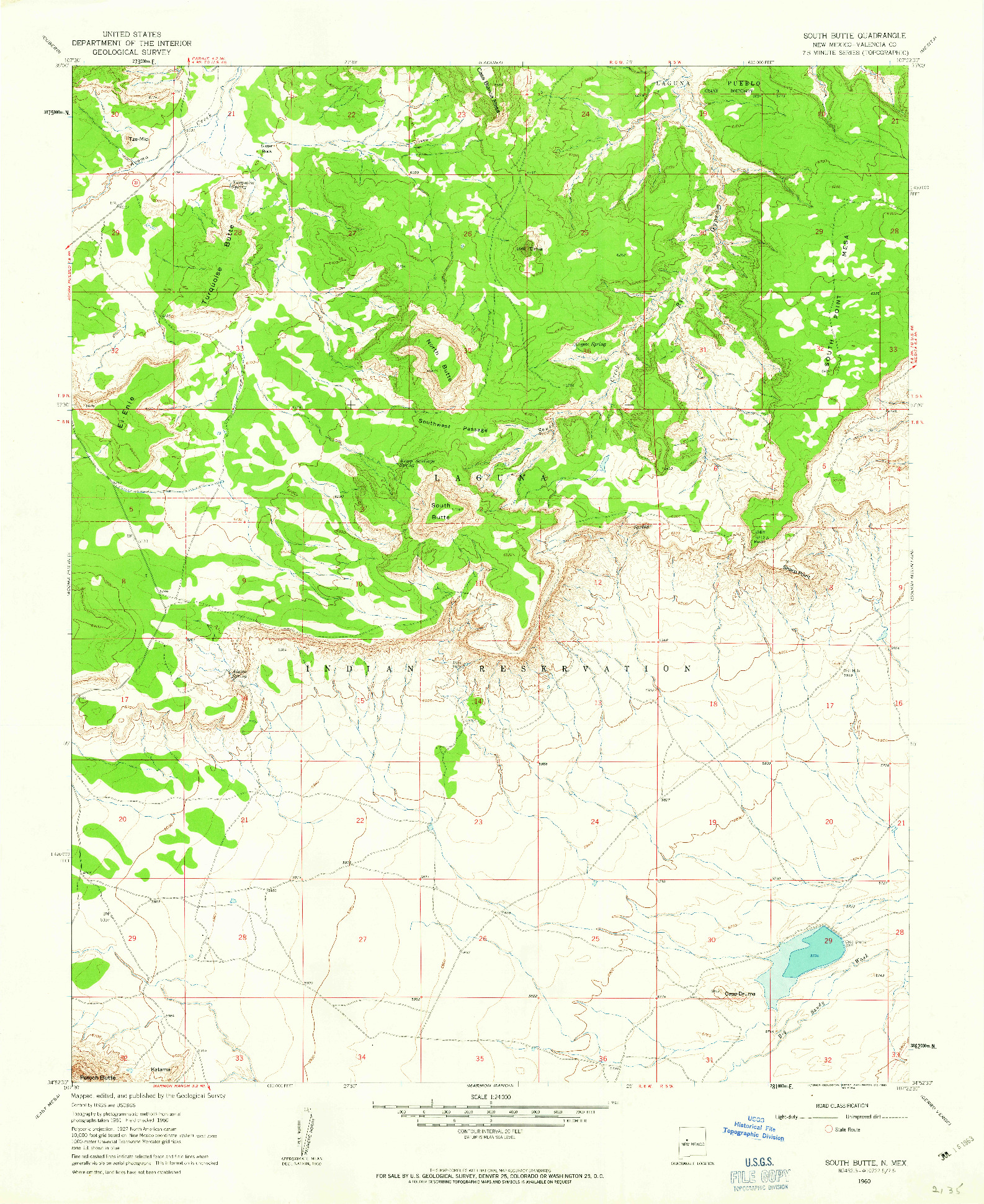 USGS 1:24000-SCALE QUADRANGLE FOR SOUTH BUTTE, NM 1960