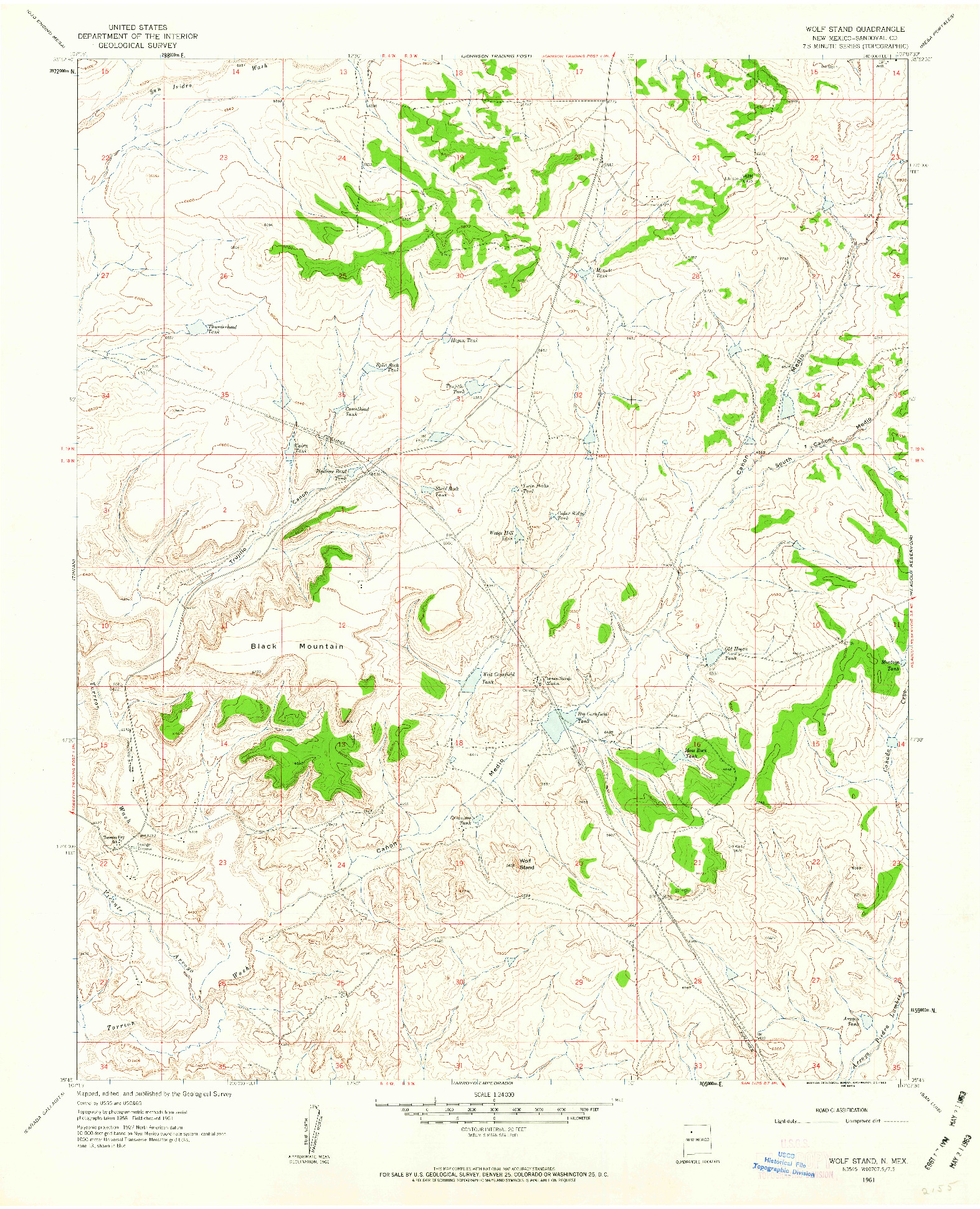USGS 1:24000-SCALE QUADRANGLE FOR WOLF STAND, NM 1961