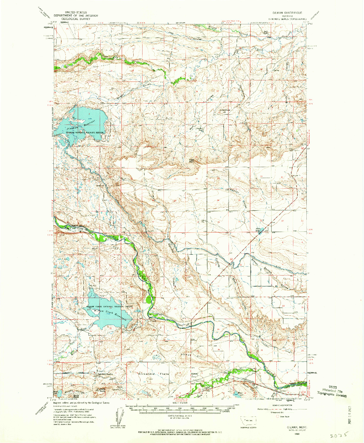 USGS 1:62500-SCALE QUADRANGLE FOR GILMAN, MT 1960