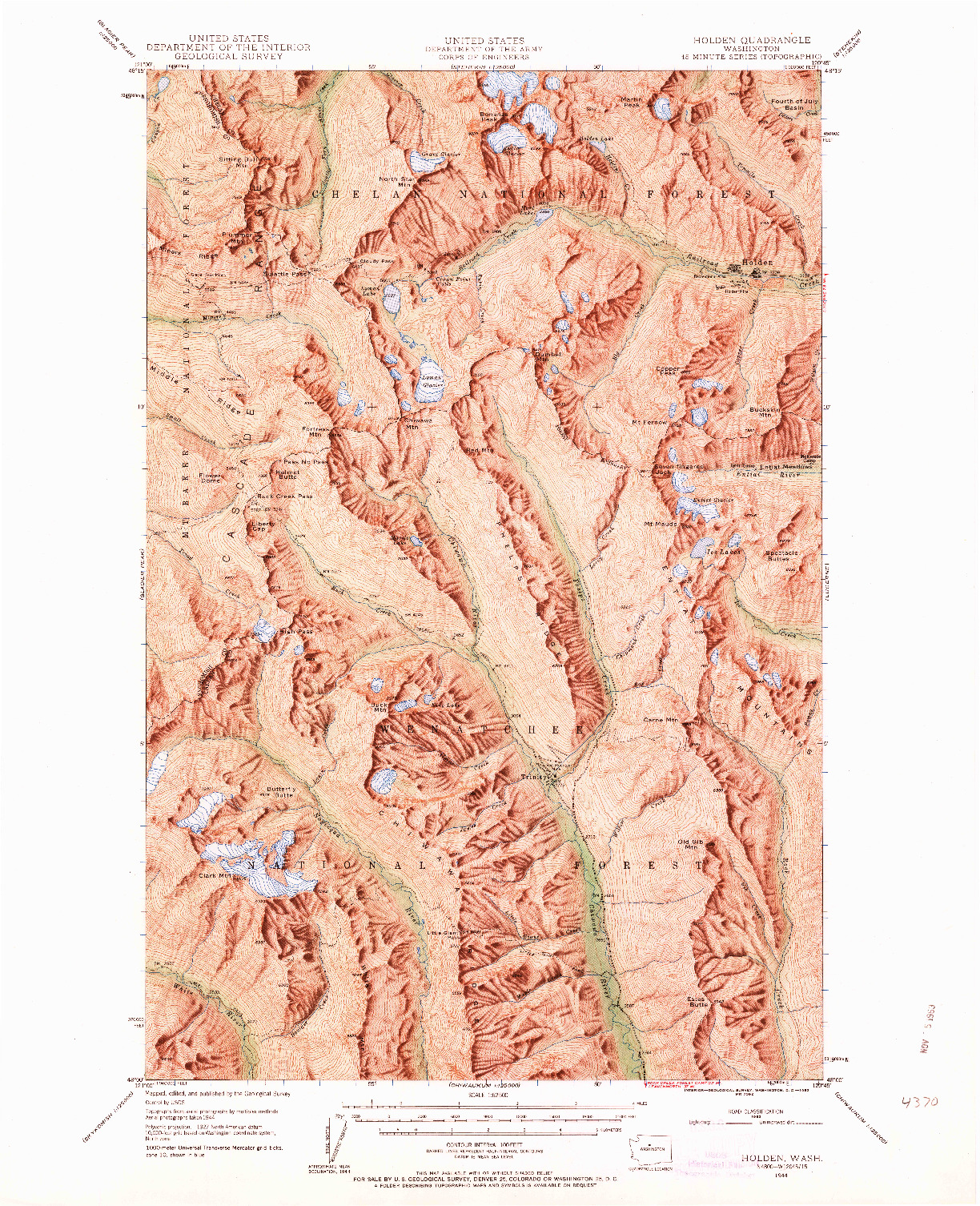 USGS 1:62500-SCALE QUADRANGLE FOR HOLDEN, WA 1944