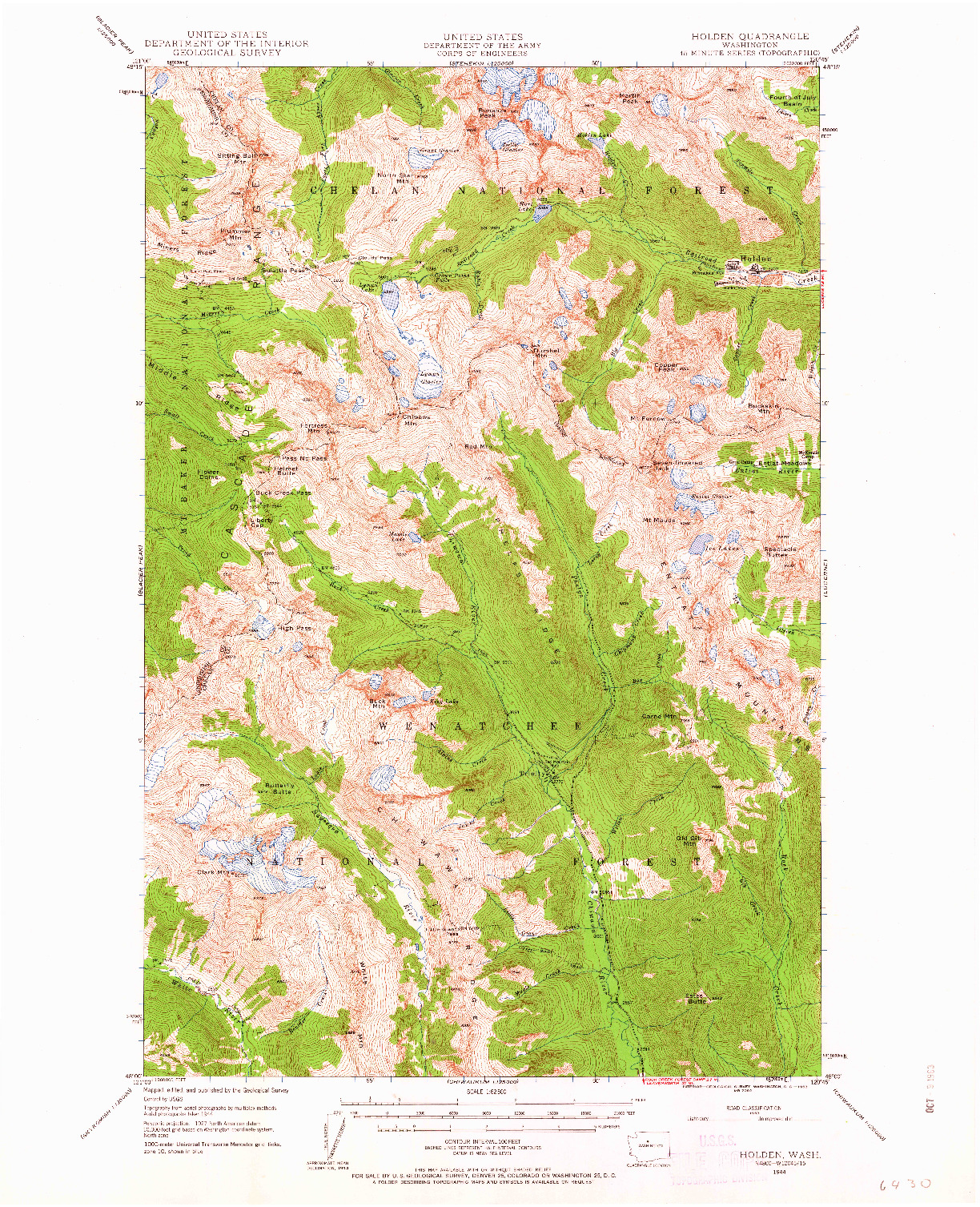 USGS 1:62500-SCALE QUADRANGLE FOR HOLDEN, WA 1944