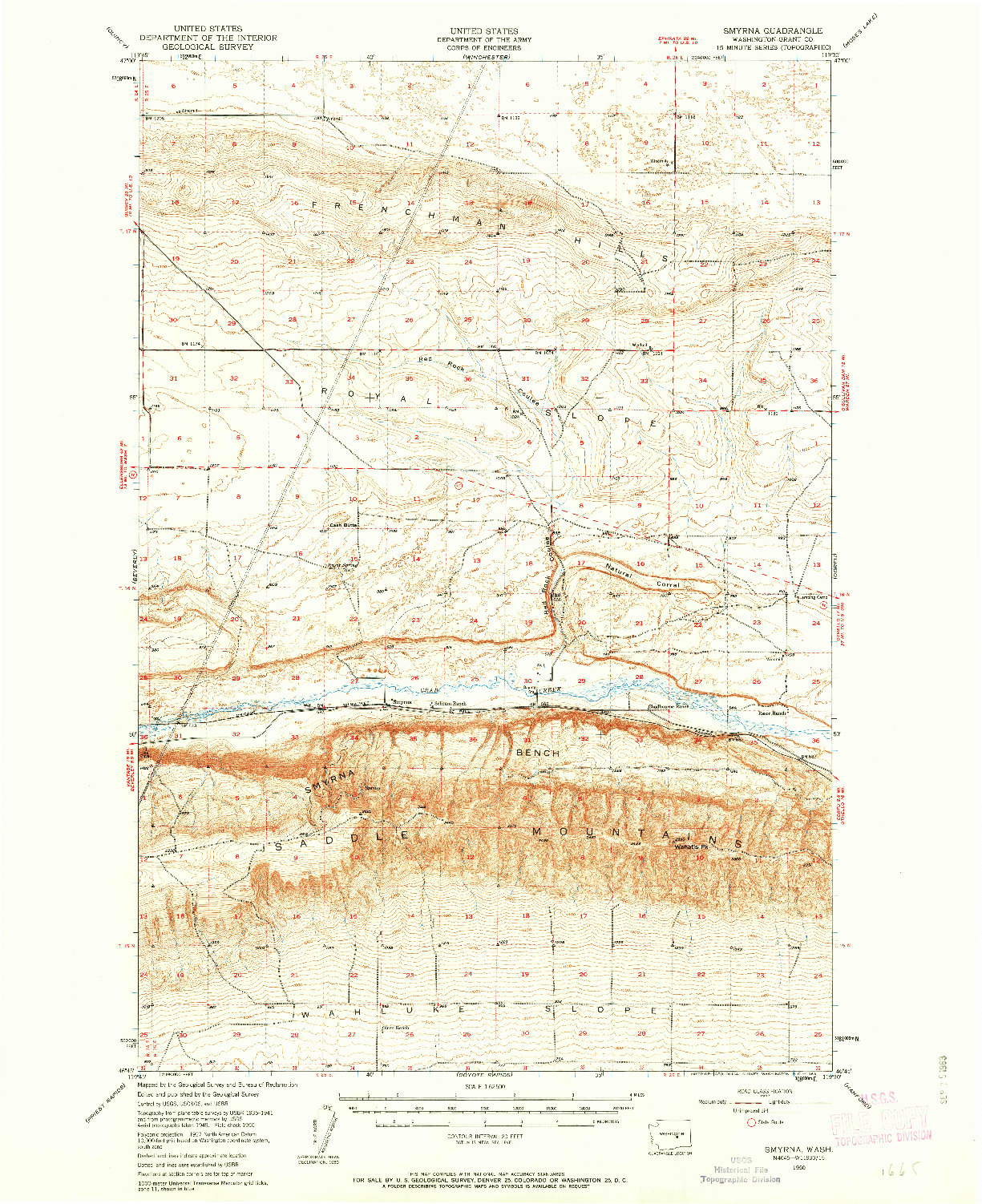 USGS 1:62500-SCALE QUADRANGLE FOR SMYRNA, WA 1950
