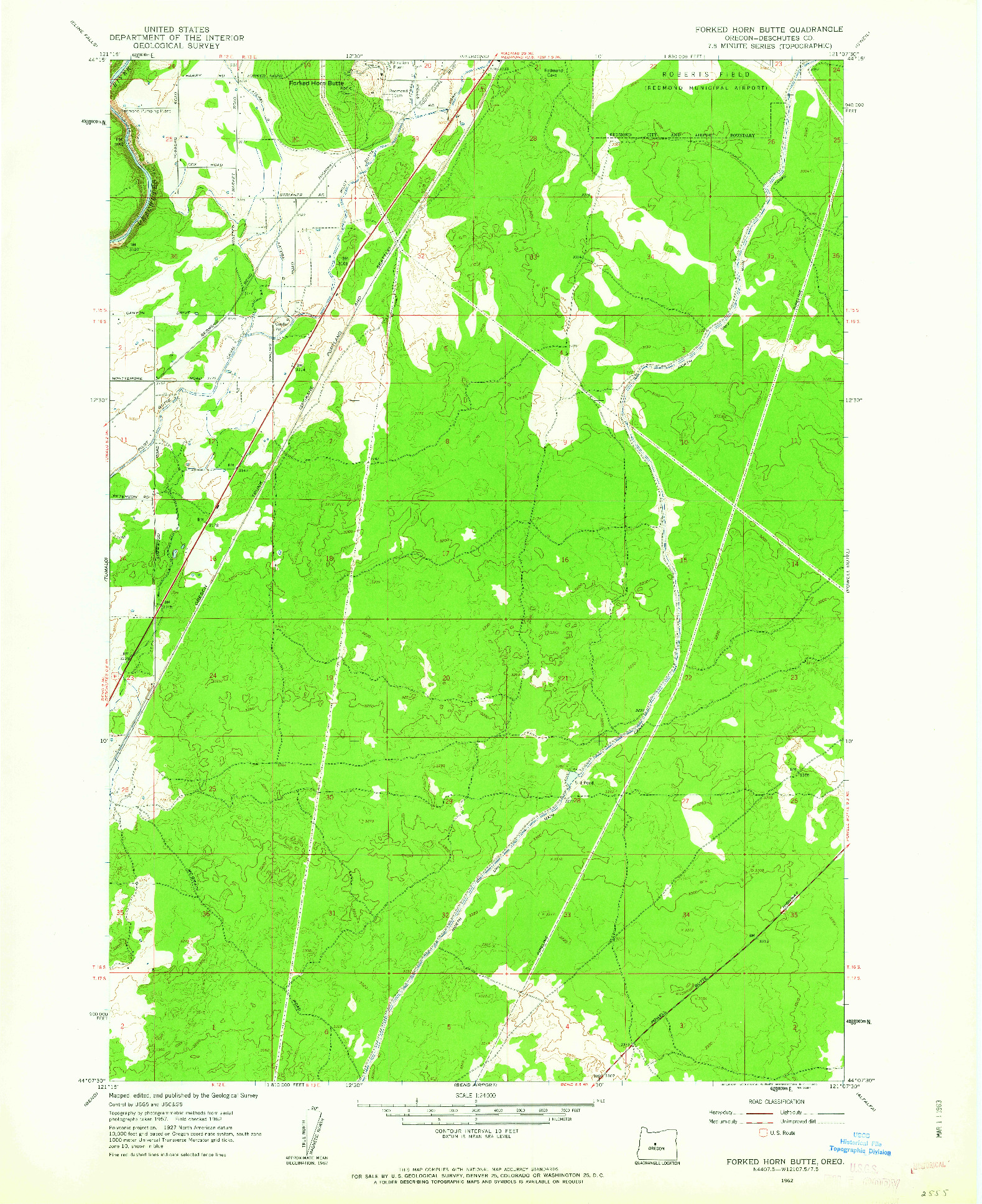 USGS 1:24000-SCALE QUADRANGLE FOR FORKED HORN BUTTE, OR 1962