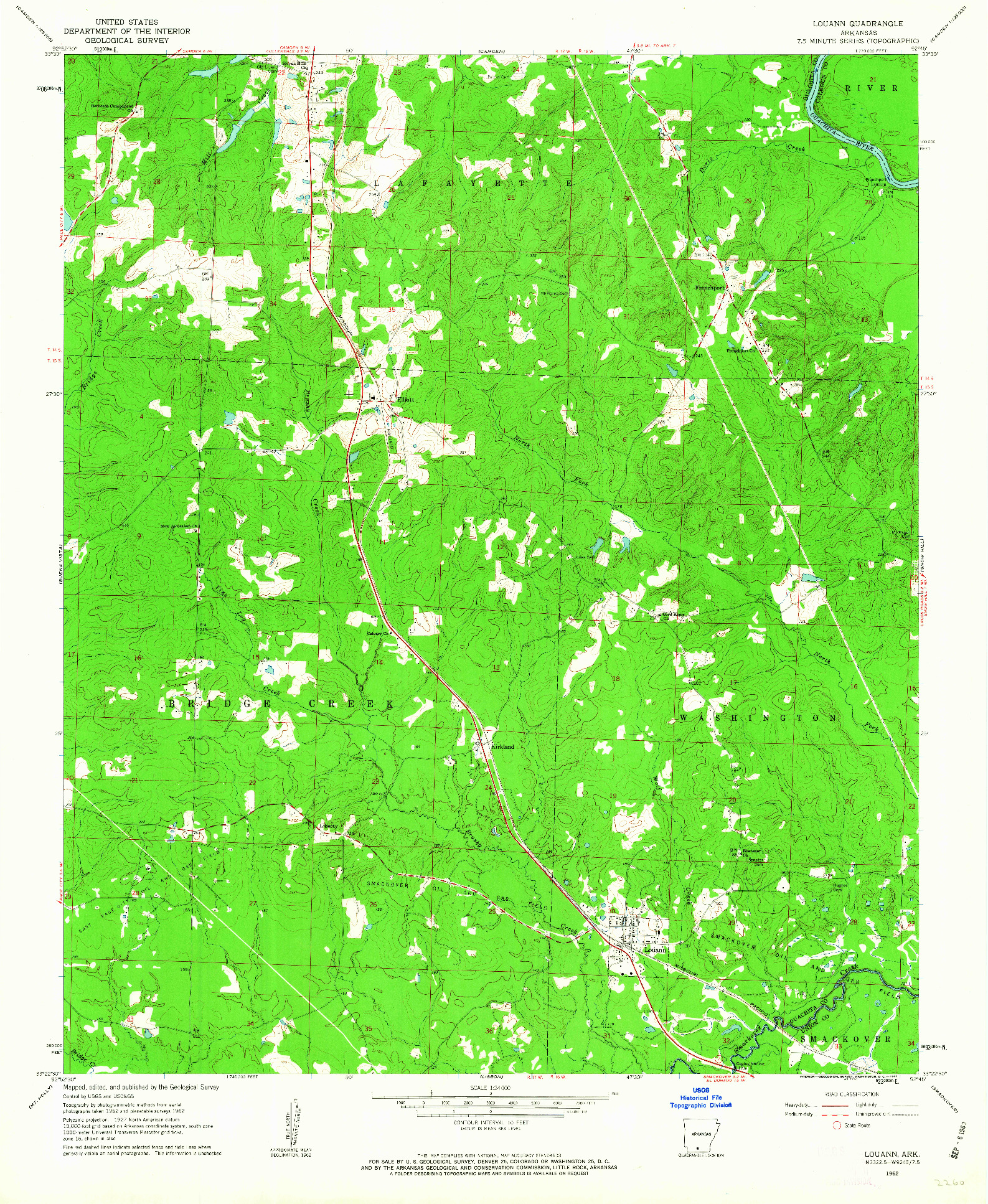 USGS 1:24000-SCALE QUADRANGLE FOR LOUANN, AR 1962