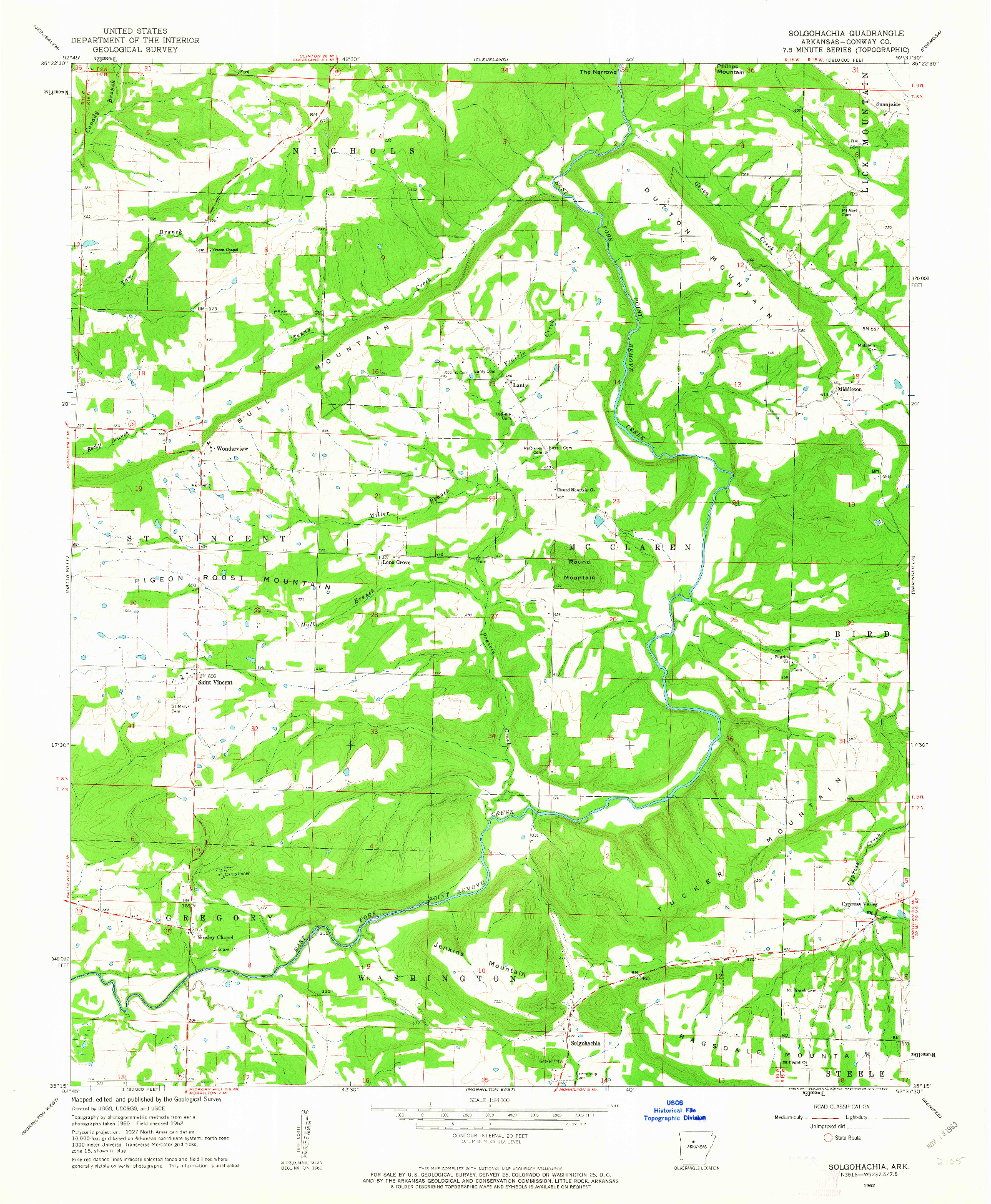 USGS 1:24000-SCALE QUADRANGLE FOR SOLGOHACHIA, AR 1962