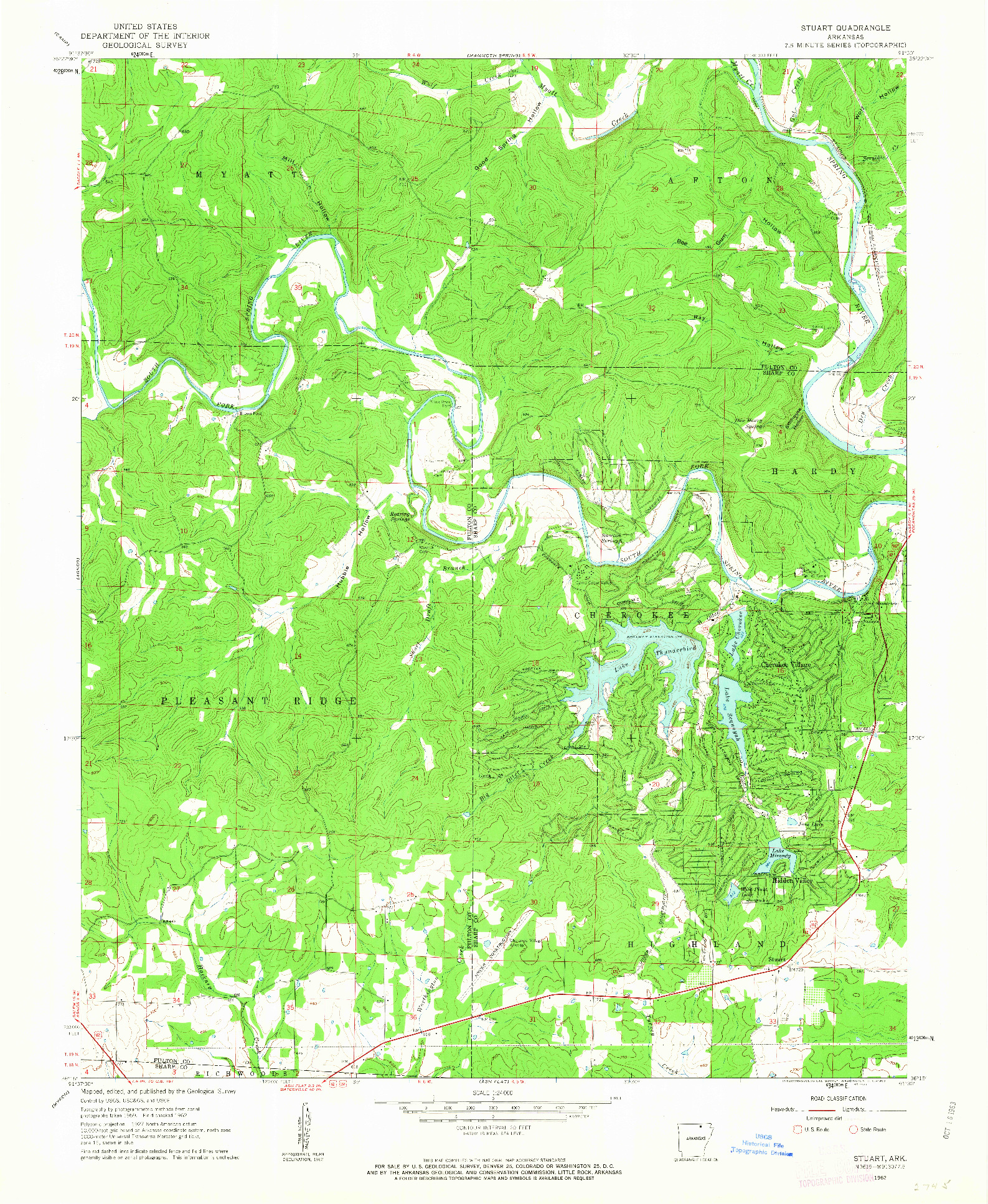 USGS 1:24000-SCALE QUADRANGLE FOR STUART, AR 1962