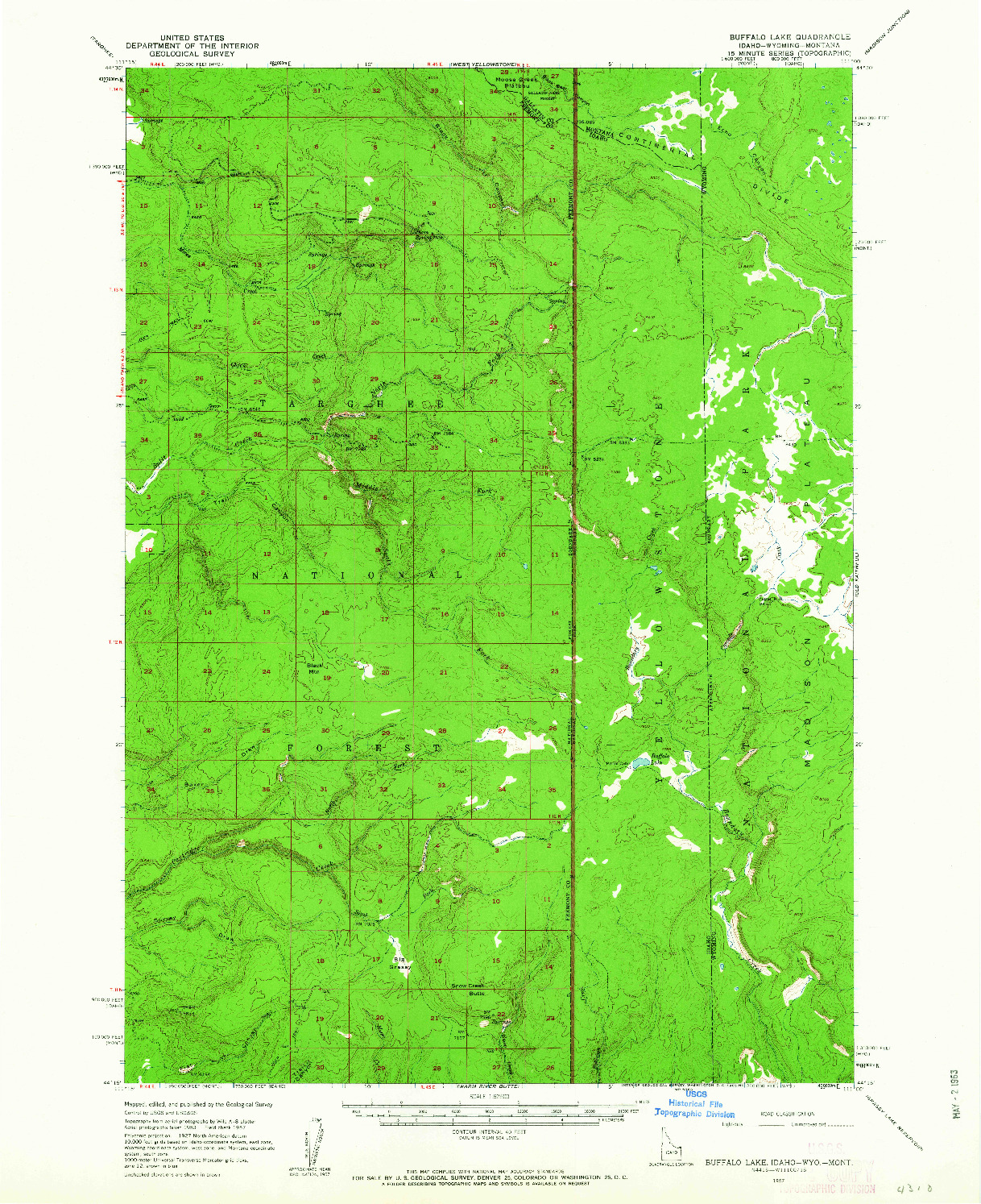 USGS 1:62500-SCALE QUADRANGLE FOR BUFFALO LAKE, ID 1957