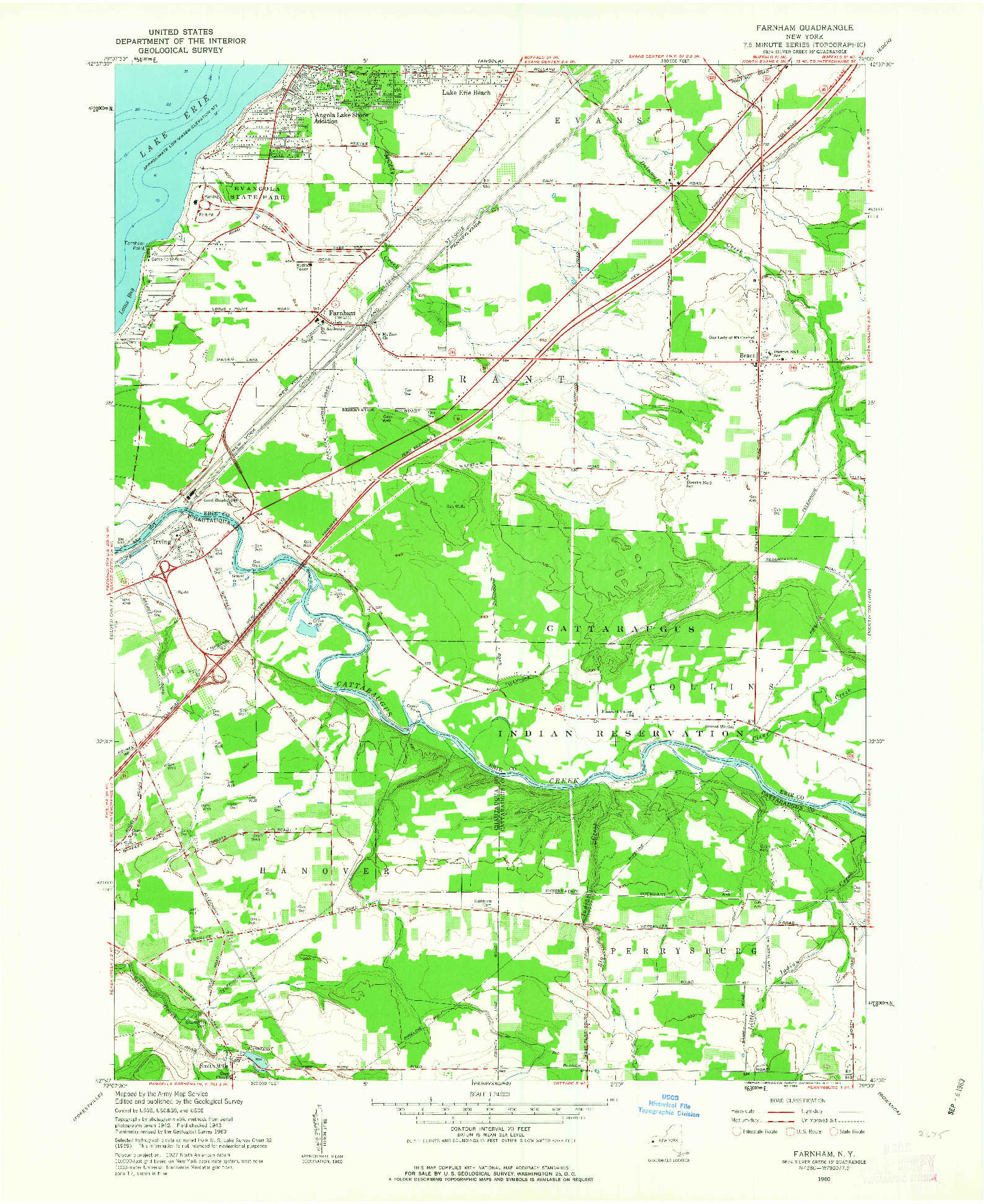 USGS 1:24000-SCALE QUADRANGLE FOR FARNHAM, NY 1960