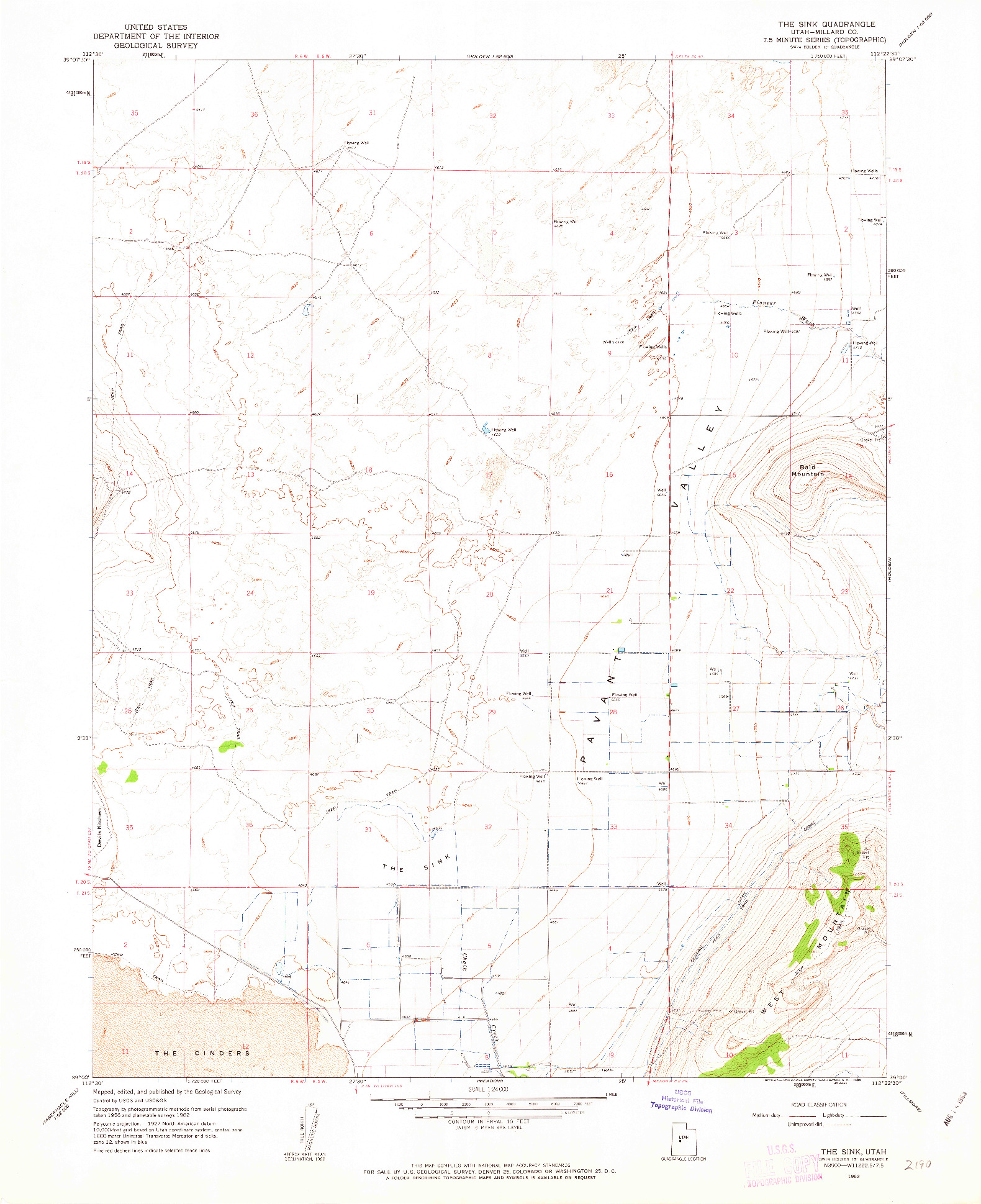USGS 1:24000-SCALE QUADRANGLE FOR THE SINK, UT 1962