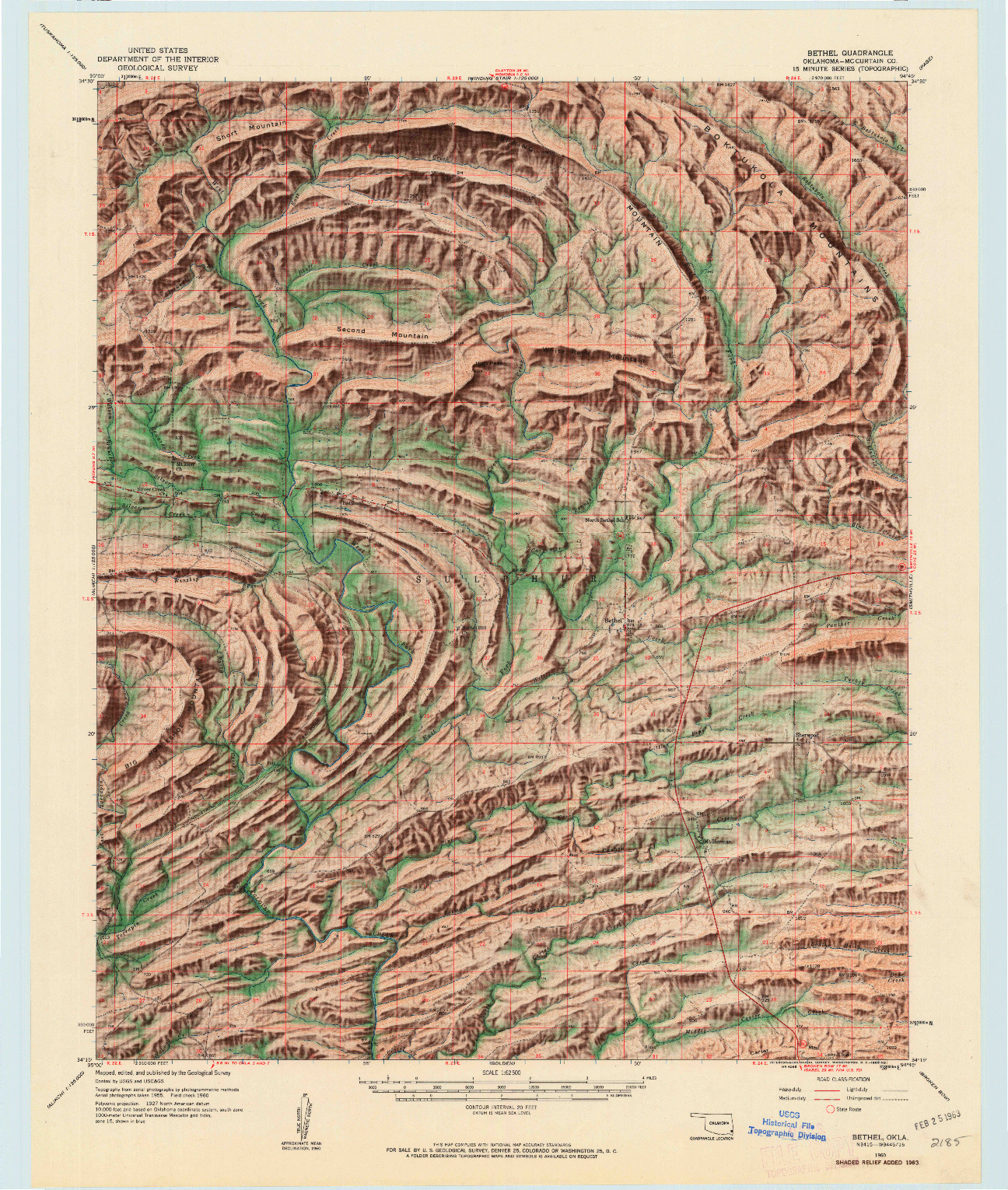 USGS 1:62500-SCALE QUADRANGLE FOR BETHEL, OK 1960