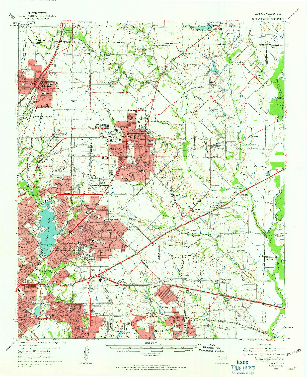 USGS 1:62500-SCALE QUADRANGLE FOR GARLAND, TX 1959
