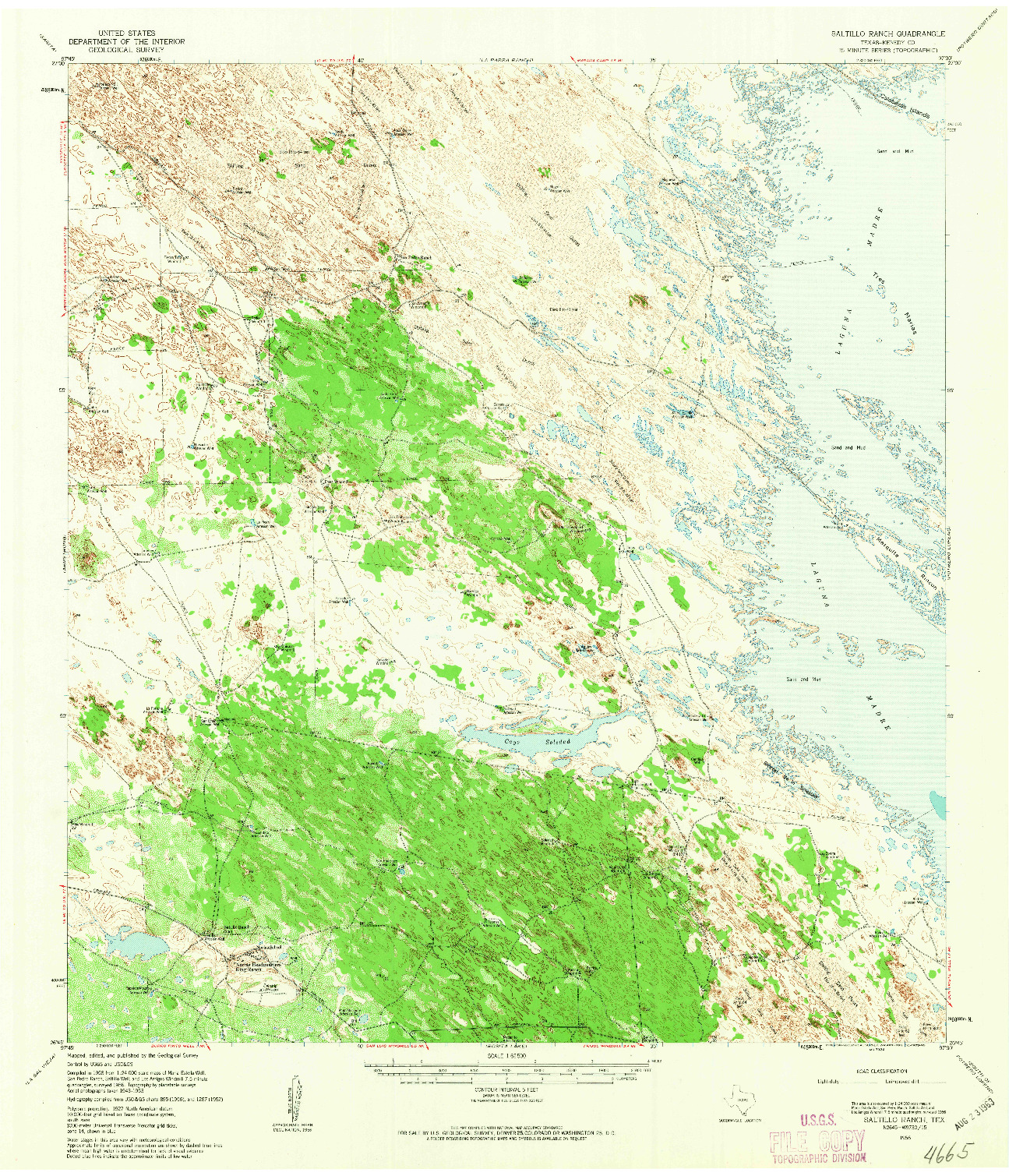 USGS 1:62500-SCALE QUADRANGLE FOR SALTILLO RANCH, TX 1956