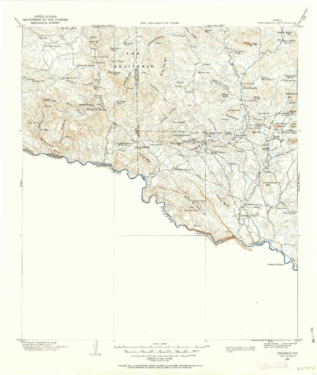 USGS 1:125000-SCALE QUADRANGLE FOR TERLINGUA, TX 1903