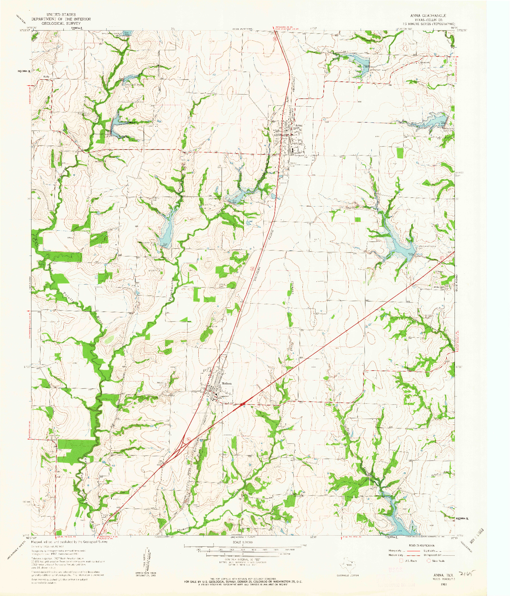USGS 1:24000-SCALE QUADRANGLE FOR ANNA, TX 1961