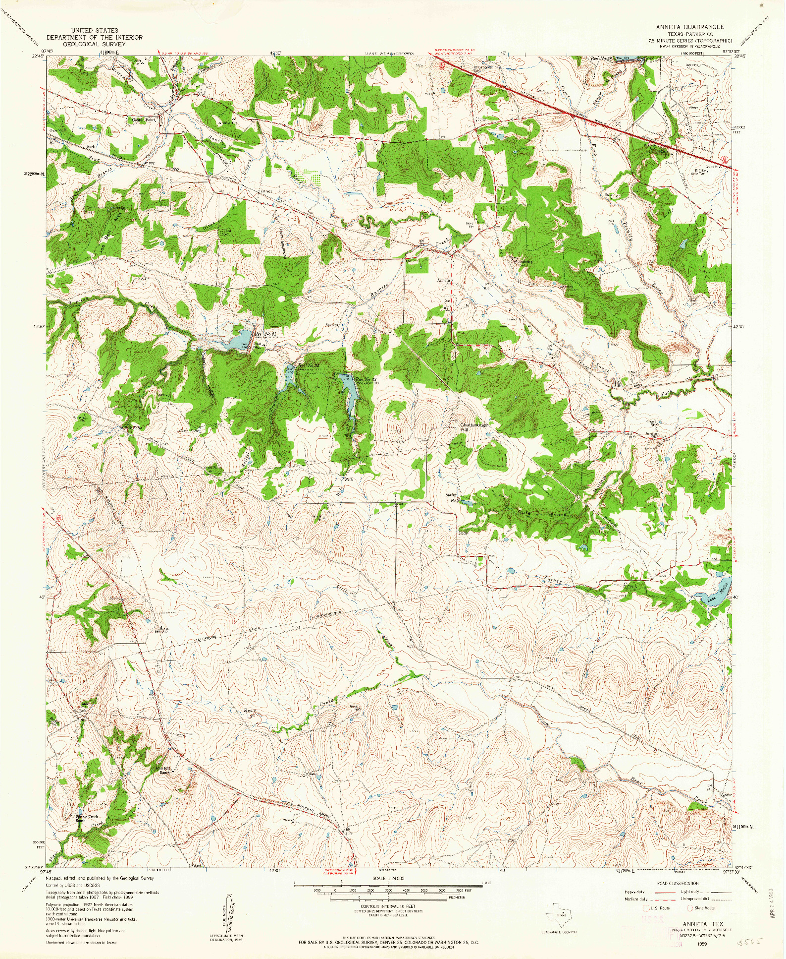 USGS 1:24000-SCALE QUADRANGLE FOR ANNETA, TX 1959