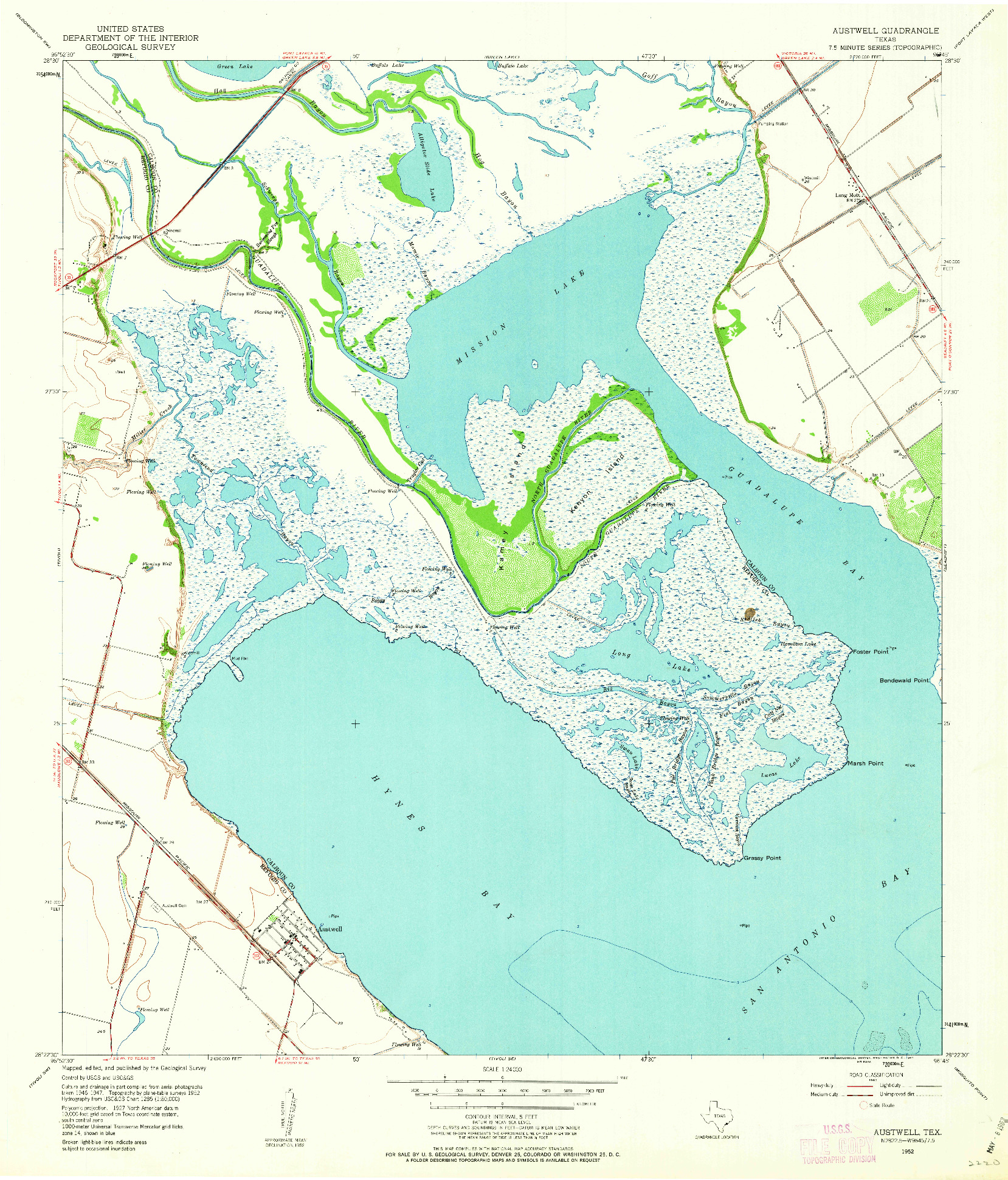 USGS 1:24000-SCALE QUADRANGLE FOR AUSTWELL, TX 1952