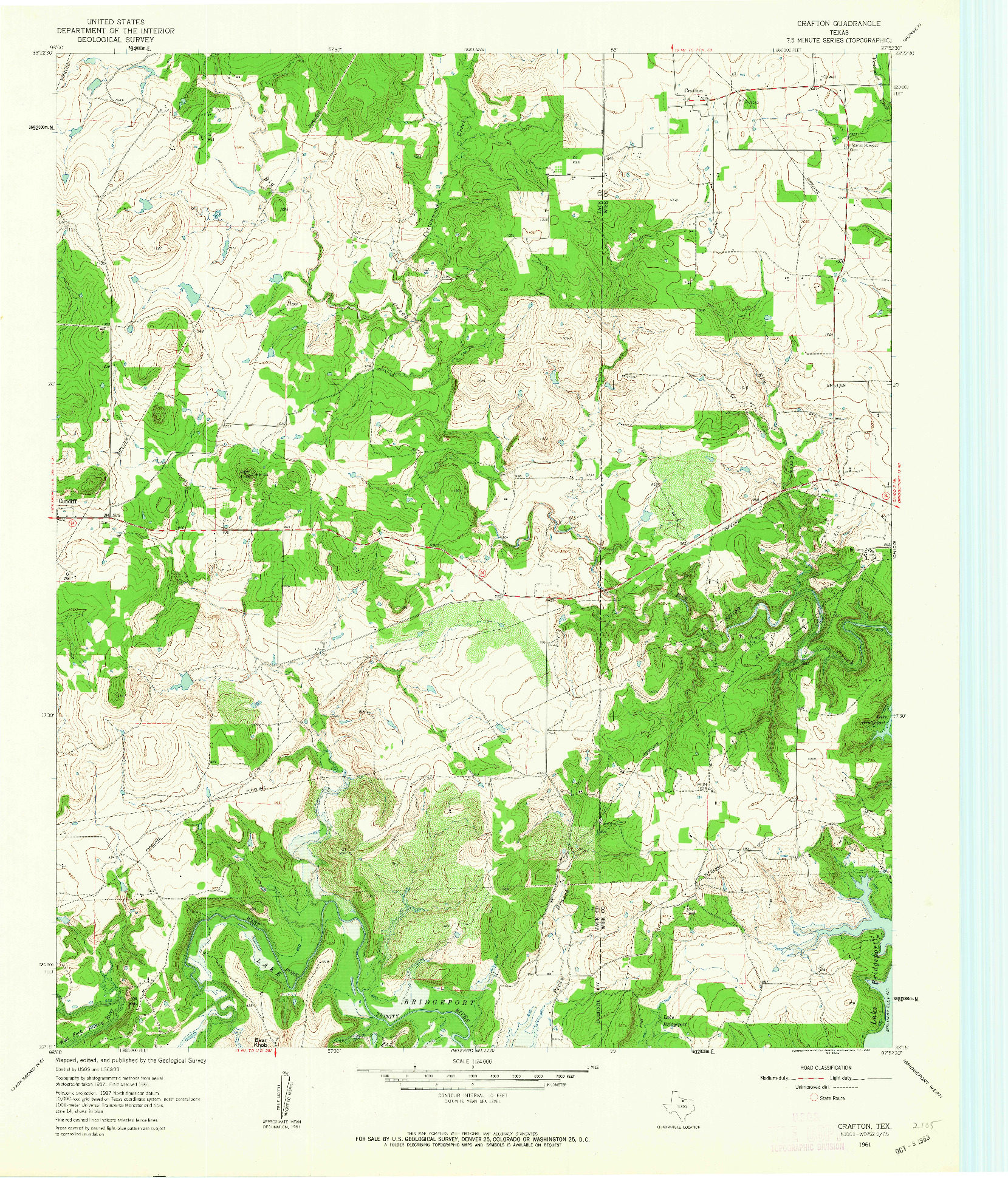 USGS 1:24000-SCALE QUADRANGLE FOR CRAFTON, TX 1961