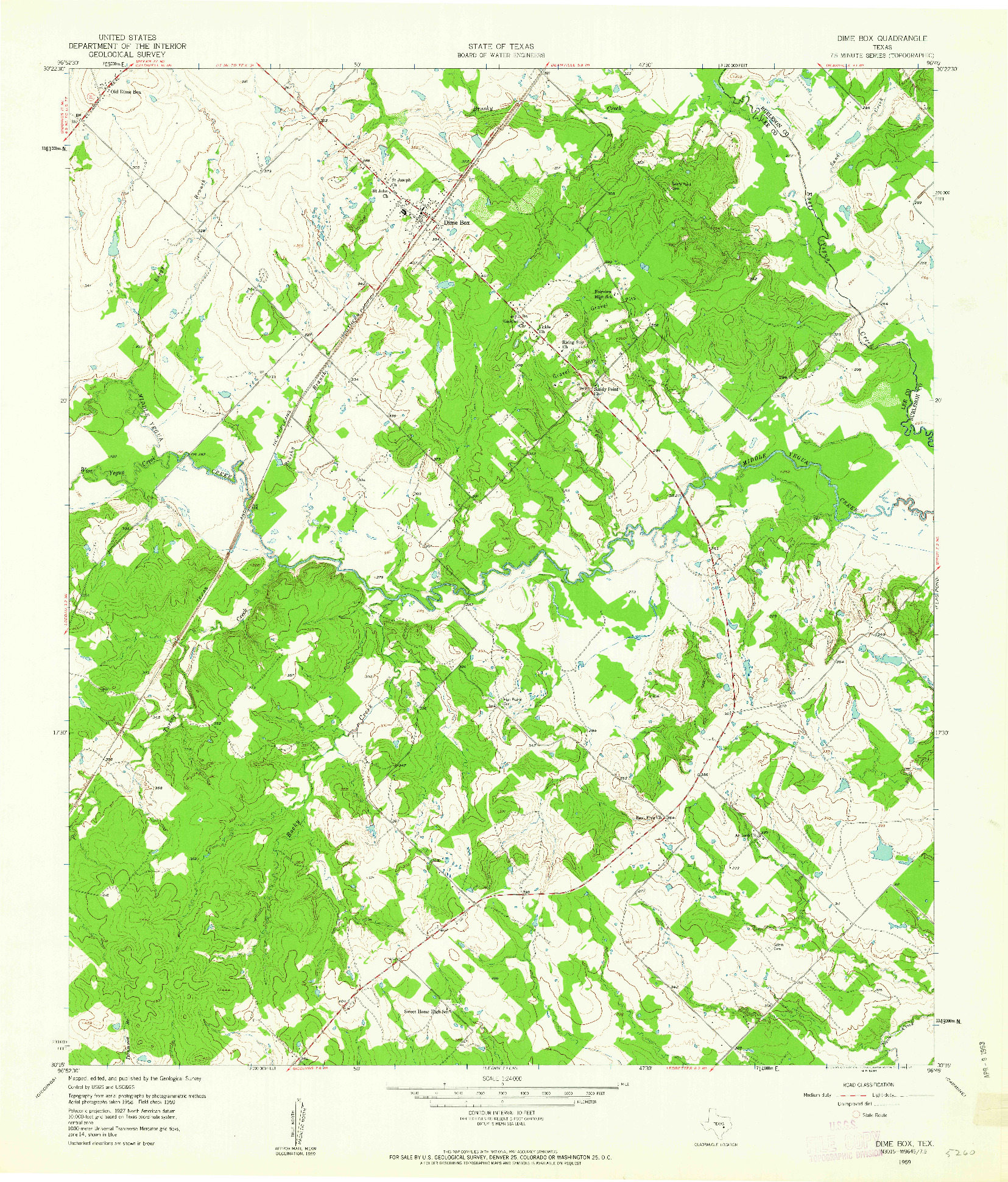 USGS 1:24000-SCALE QUADRANGLE FOR DIME BOX, TX 1959