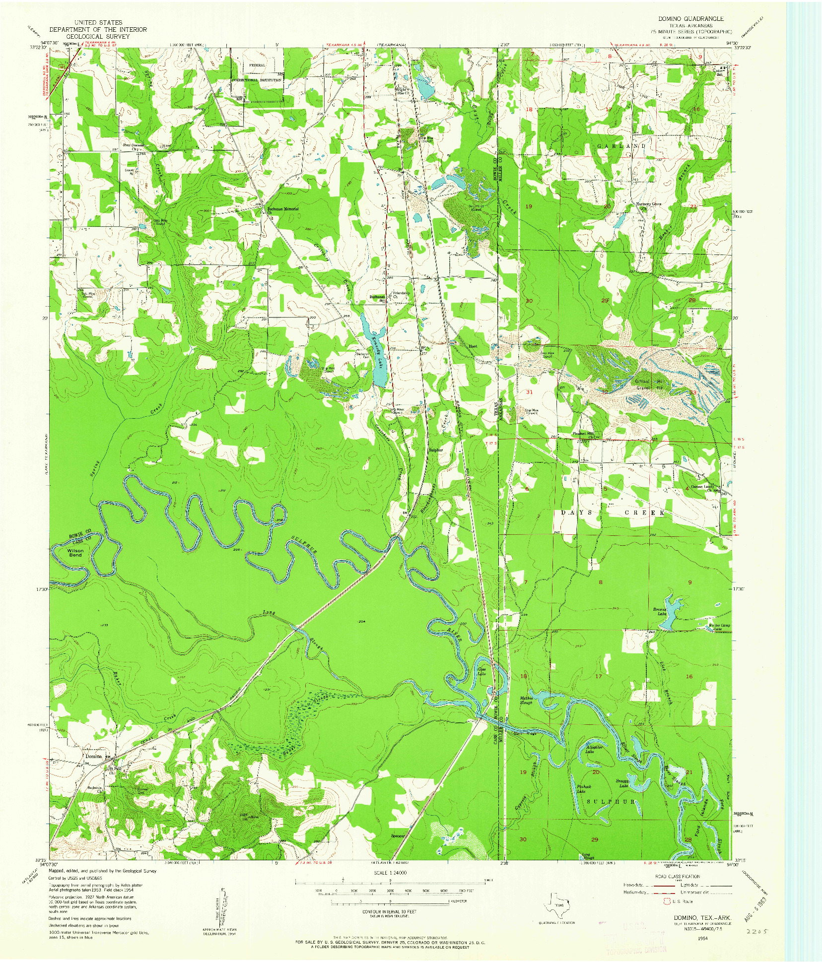 USGS 1:24000-SCALE QUADRANGLE FOR DOMINO, TX 1954