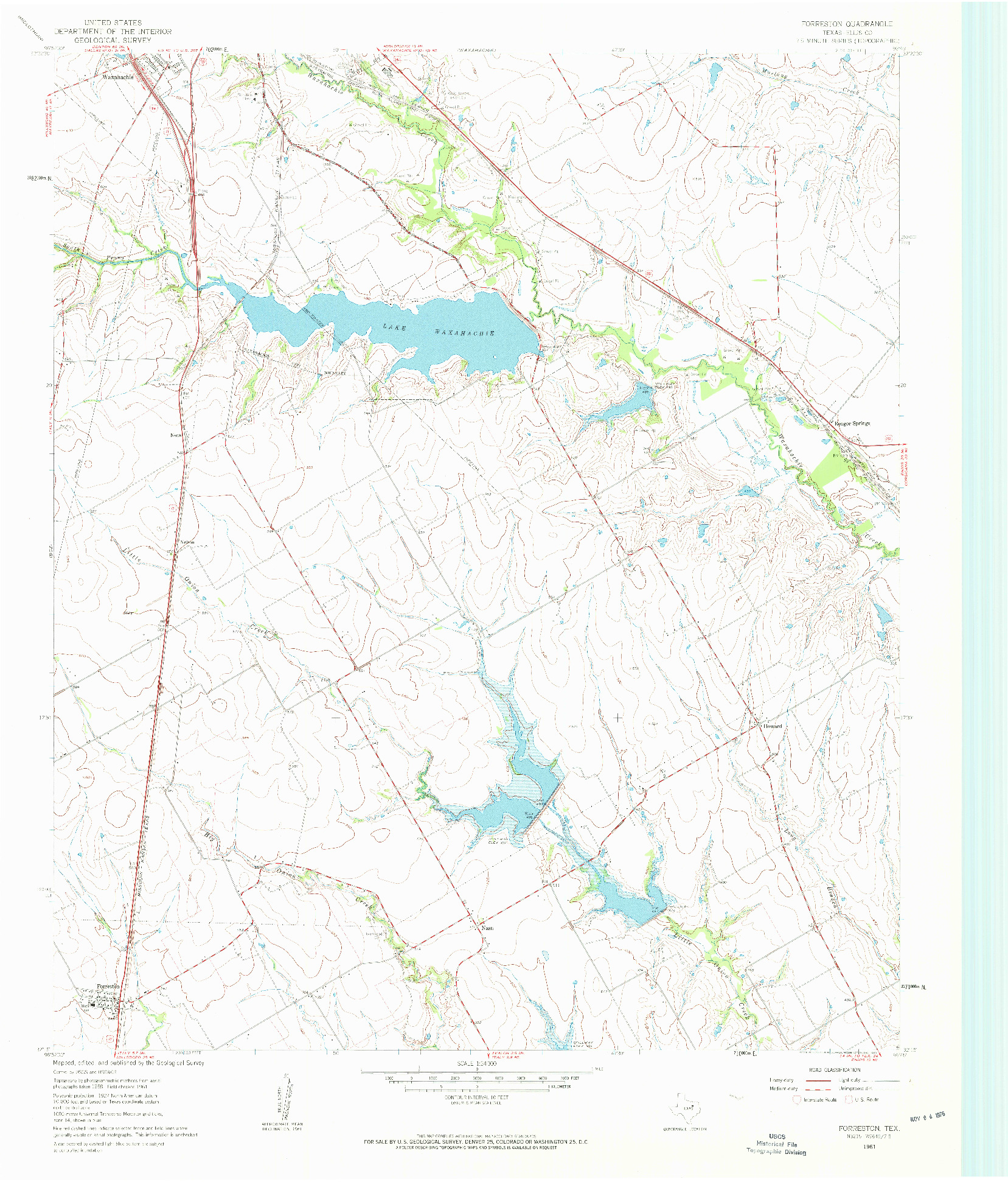 USGS 1:24000-SCALE QUADRANGLE FOR FORRESTON, TX 1961