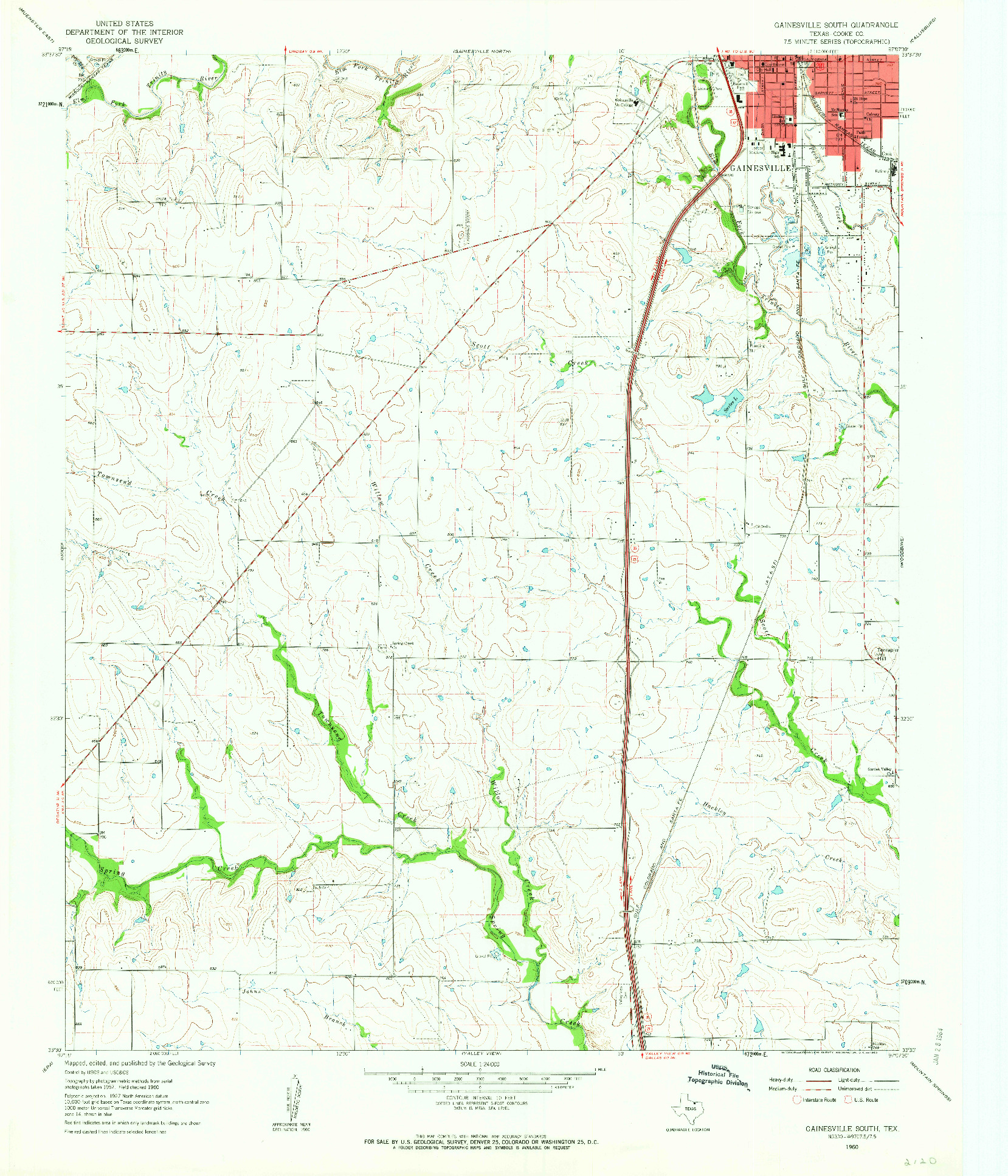 USGS 1:24000-SCALE QUADRANGLE FOR GAINESVILLE SOUTH, TX 1960