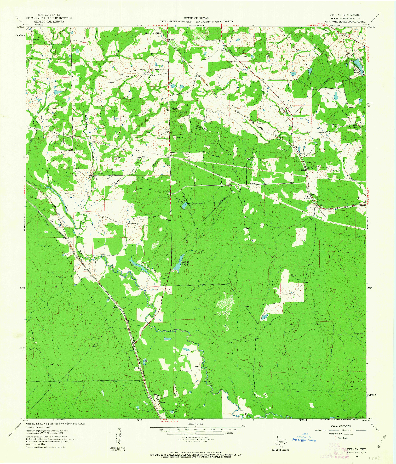 USGS 1:24000-SCALE QUADRANGLE FOR KEENAN, TX 1962