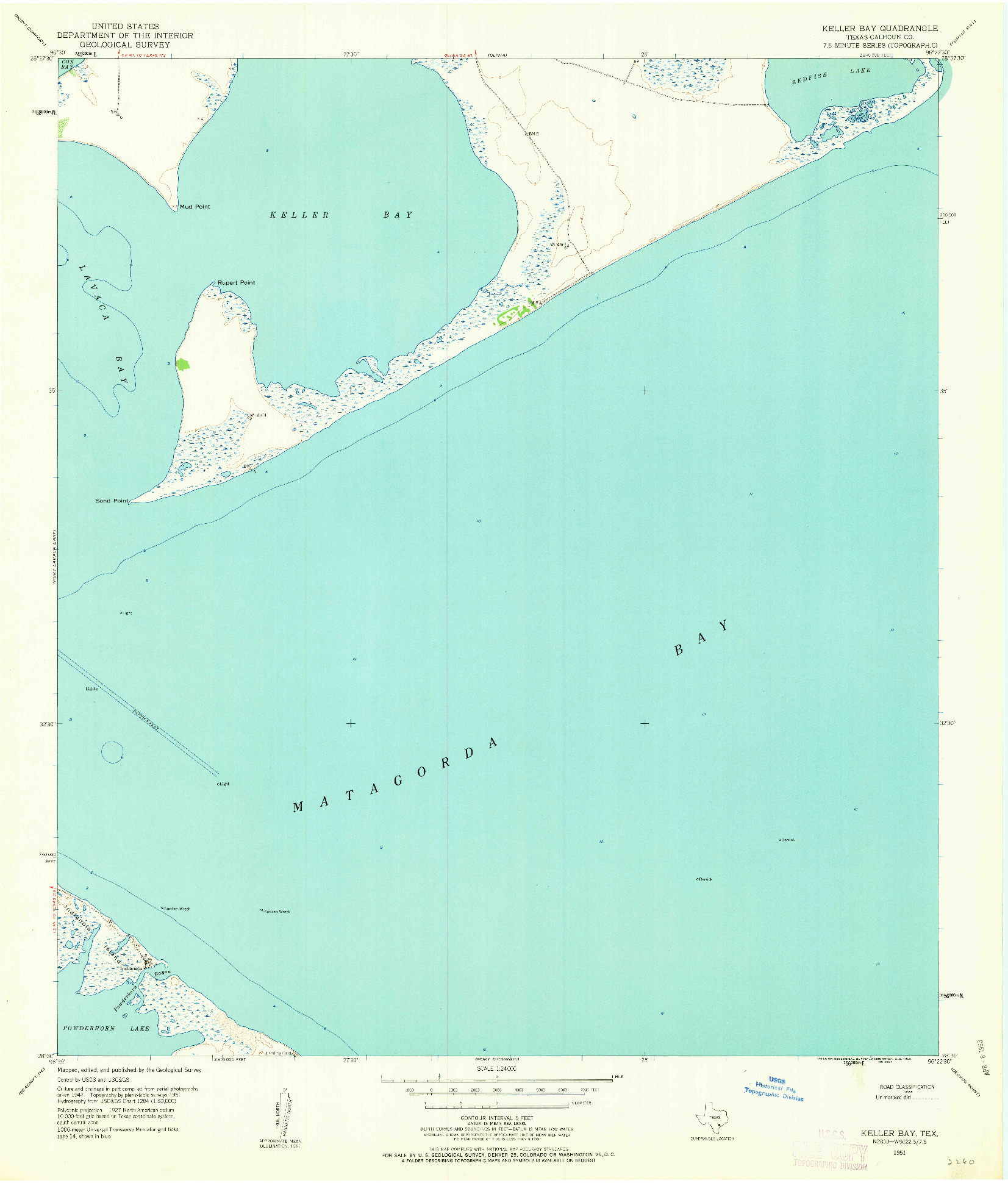 USGS 1:24000-SCALE QUADRANGLE FOR KELLER BAY, TX 1951