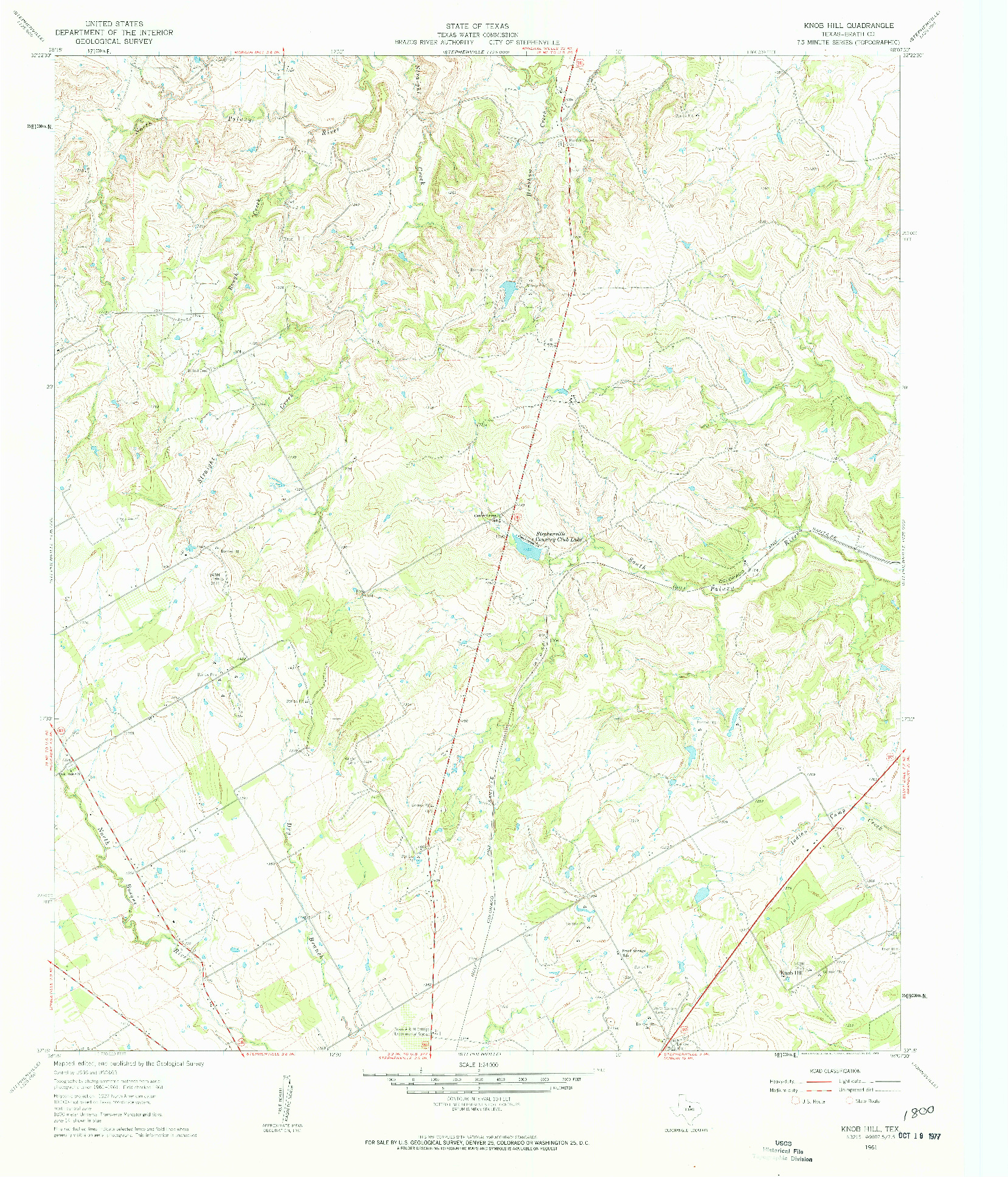 USGS 1:24000-SCALE QUADRANGLE FOR KNOB HILL, TX 1961