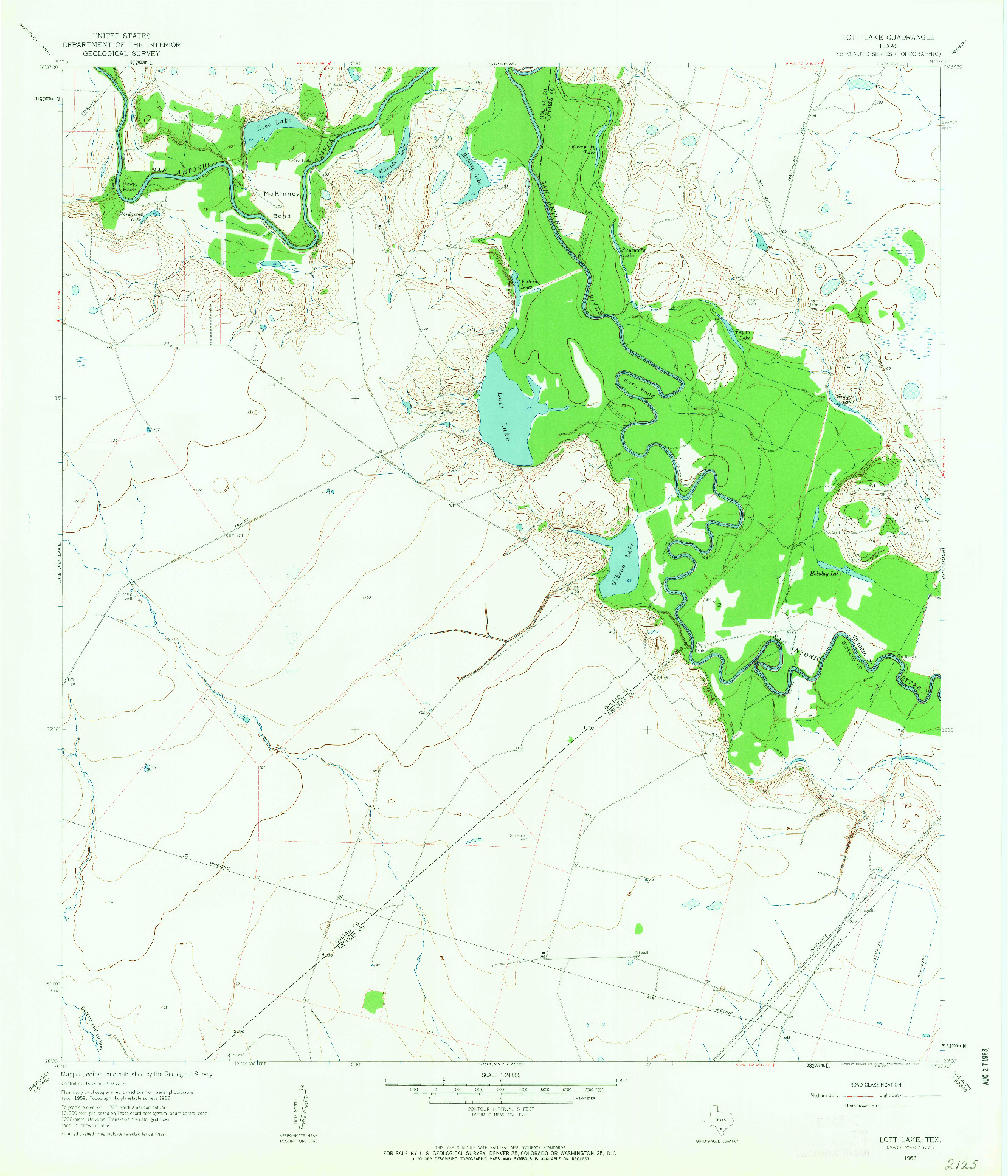 USGS 1:24000-SCALE QUADRANGLE FOR LOTT LAKE, TX 1962