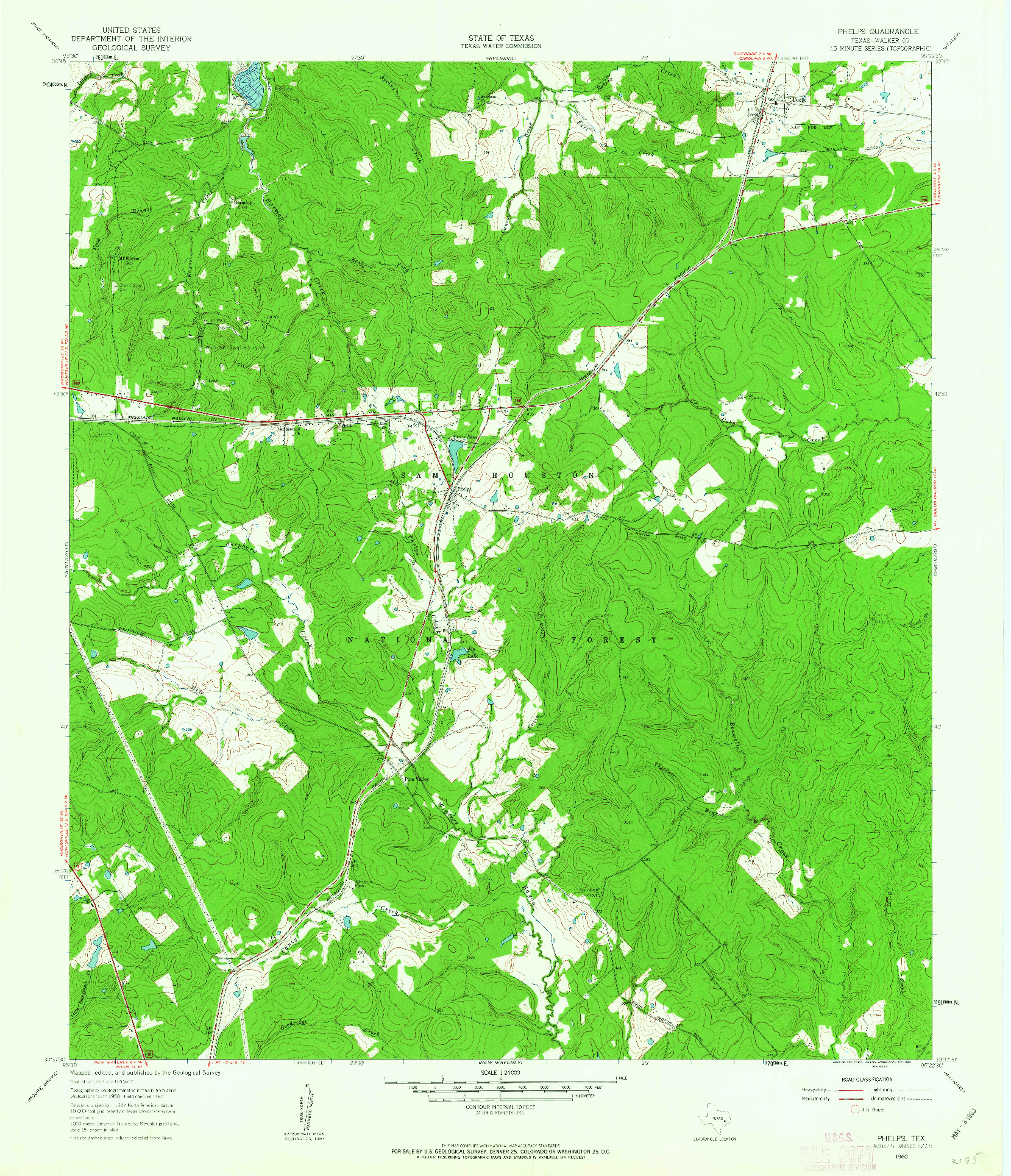 USGS 1:24000-SCALE QUADRANGLE FOR PHELPS, TX 1960