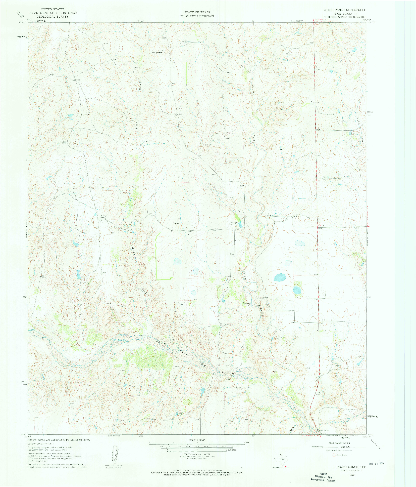 USGS 1:24000-SCALE QUADRANGLE FOR ROACH RANCH, TX 1962
