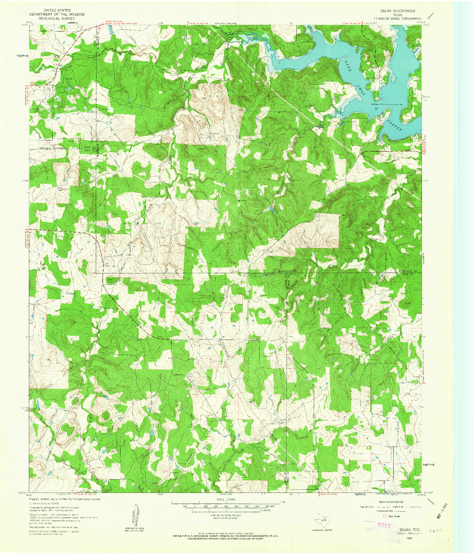 USGS 1:24000-SCALE QUADRANGLE FOR SELMA, TX 1961