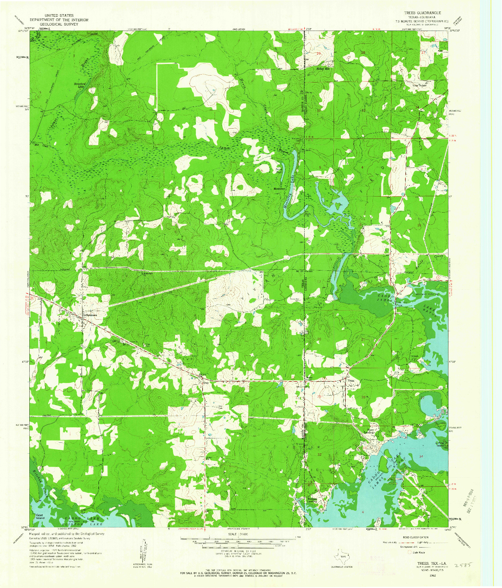 USGS 1:24000-SCALE QUADRANGLE FOR TREES, TX 1962