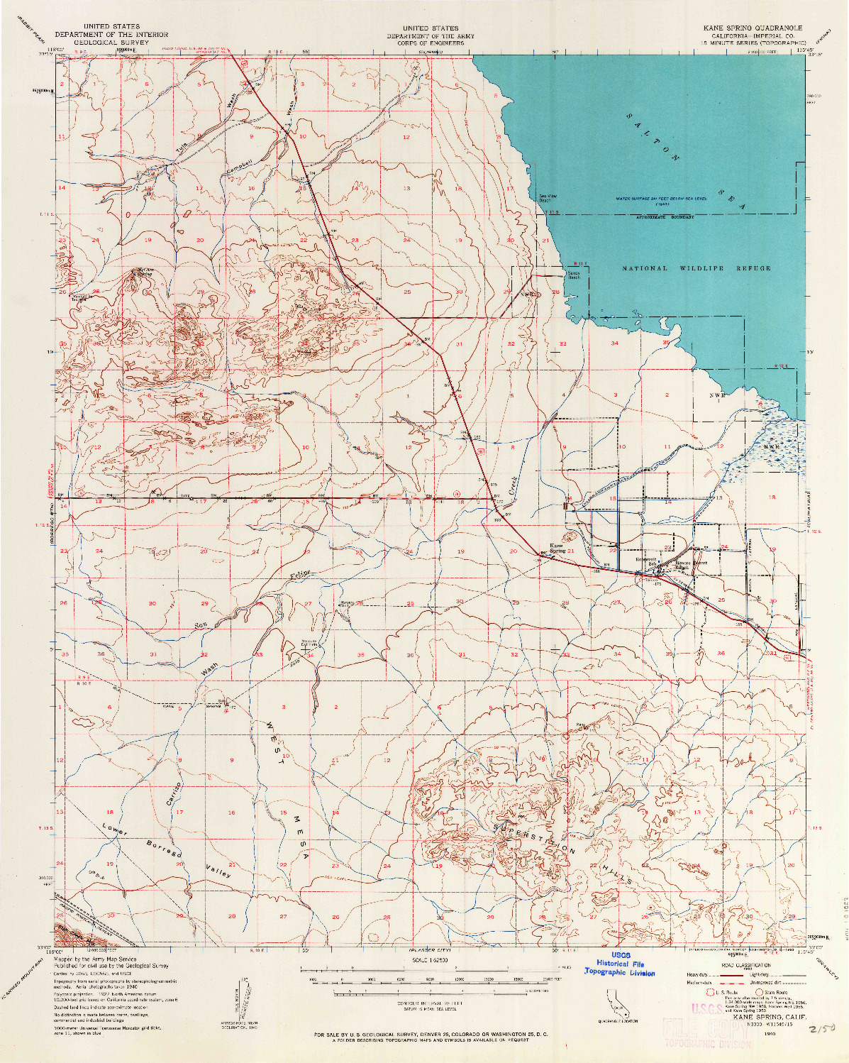 USGS 1:62500-SCALE QUADRANGLE FOR KANE SPRING, CA 1940