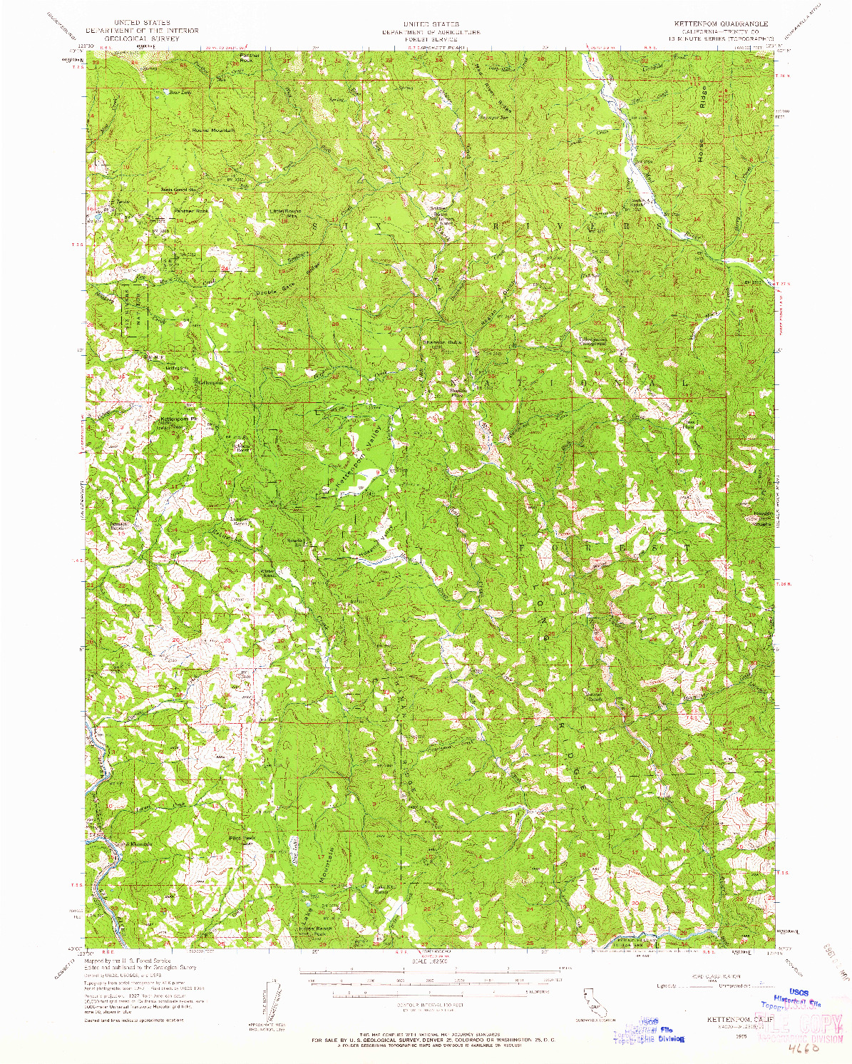 USGS 1:62500-SCALE QUADRANGLE FOR KETTENPOM, CA 1955