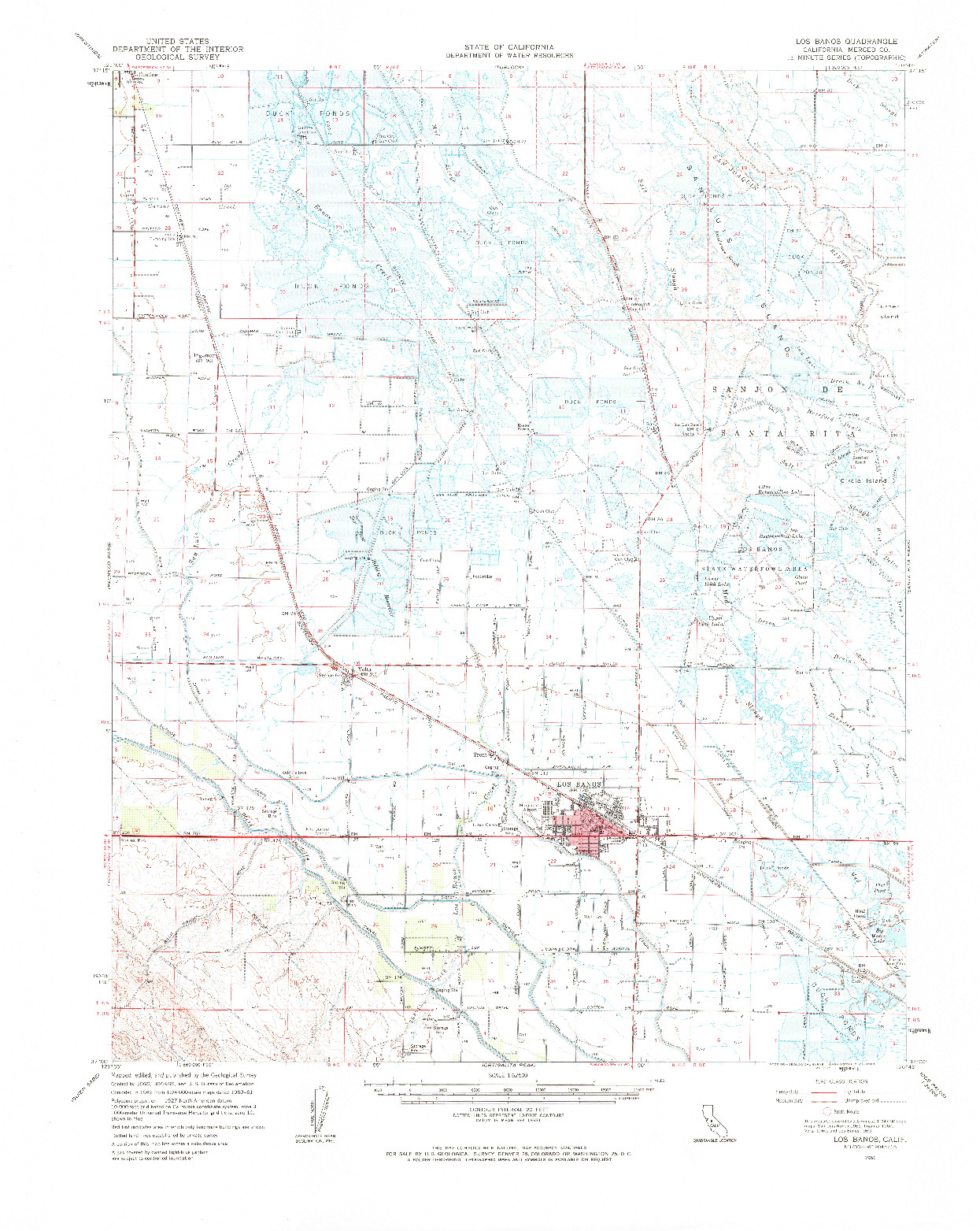 USGS 1:62500-SCALE QUADRANGLE FOR LOS BANOS, CA 1961