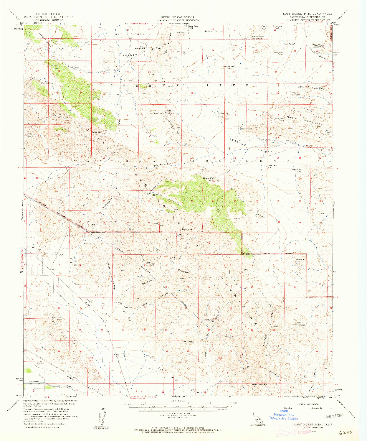 USGS 1:62500-SCALE QUADRANGLE FOR LOST HORSE MTN, CA 1958