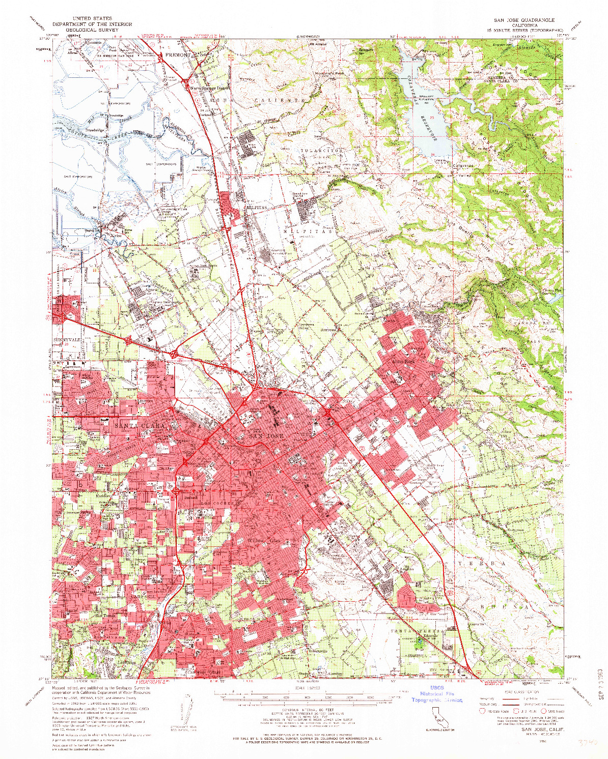 USGS 1:62500-SCALE QUADRANGLE FOR SAN JOSE, CA 1961