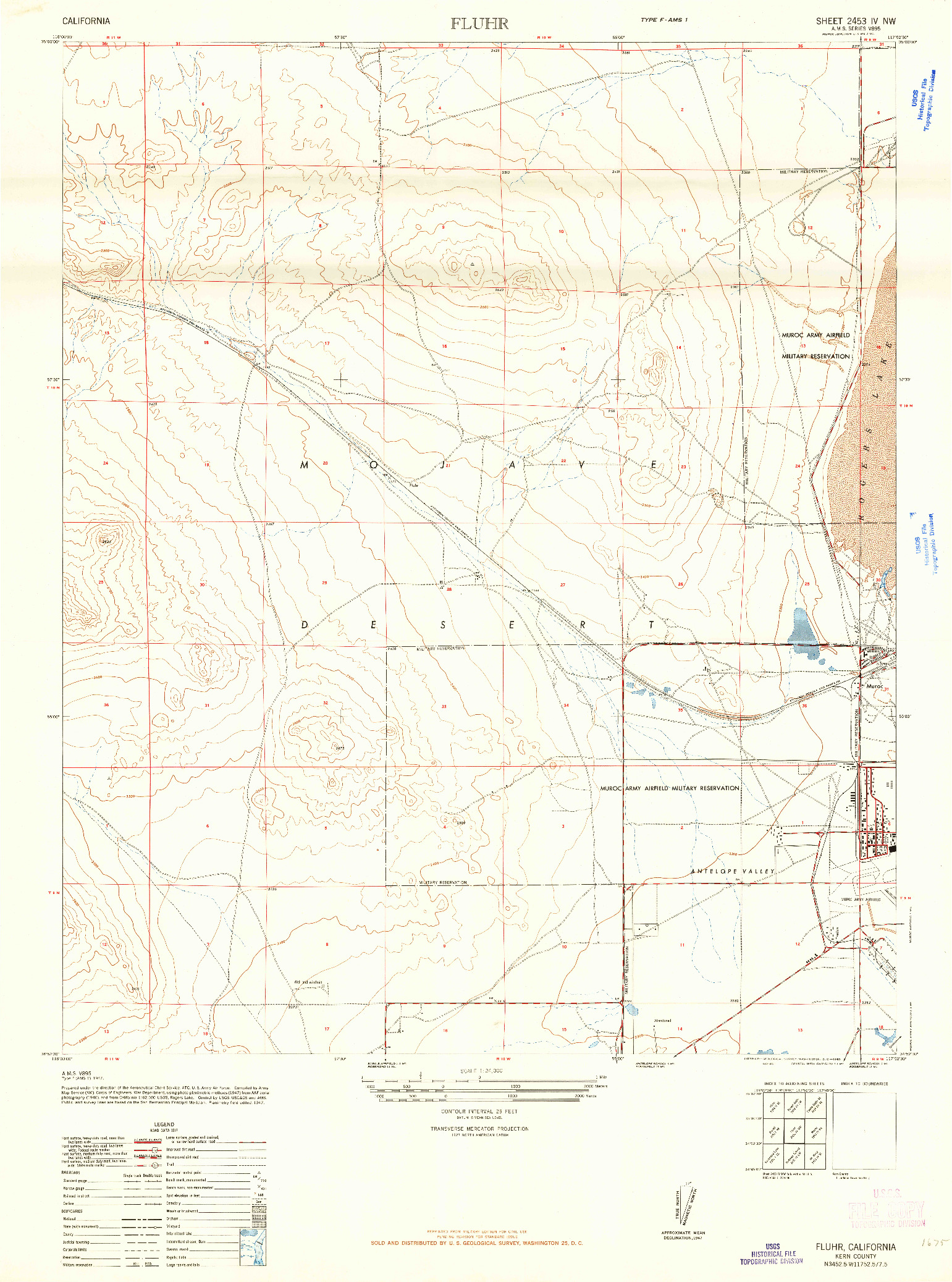 USGS 1:24000-SCALE QUADRANGLE FOR FLUHR, CA 1947