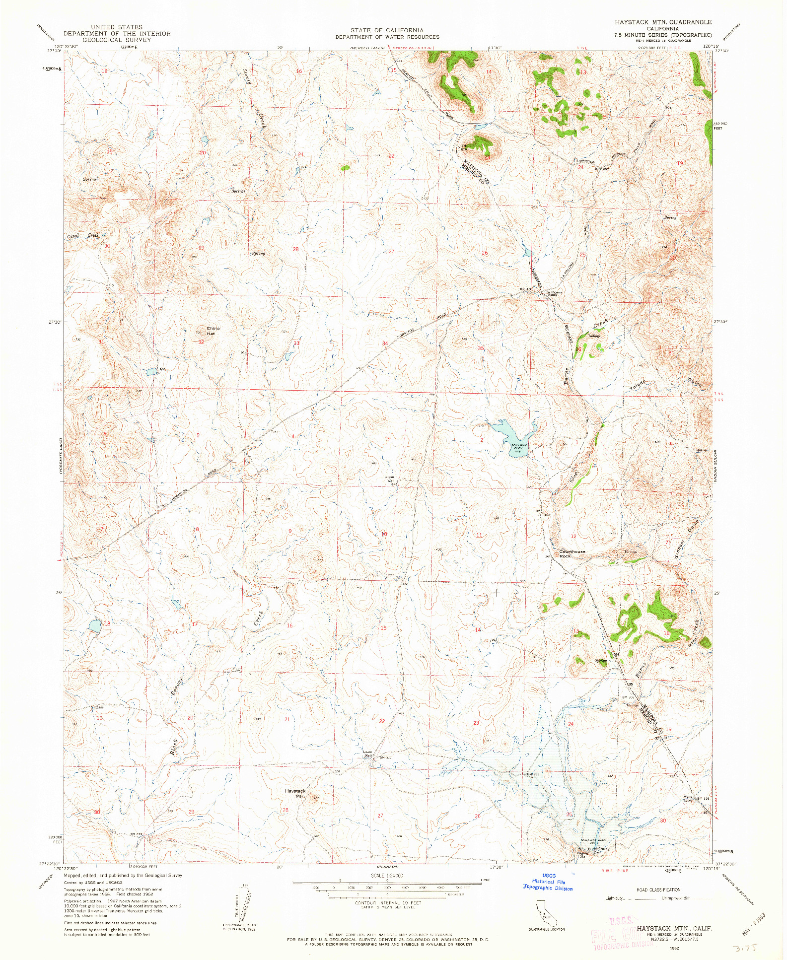 USGS 1:24000-SCALE QUADRANGLE FOR HAYSTACK MTN., CA 1962