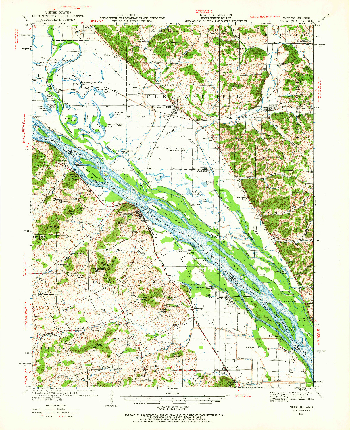 USGS 1:62500-SCALE QUADRANGLE FOR NEBO, IL 1934