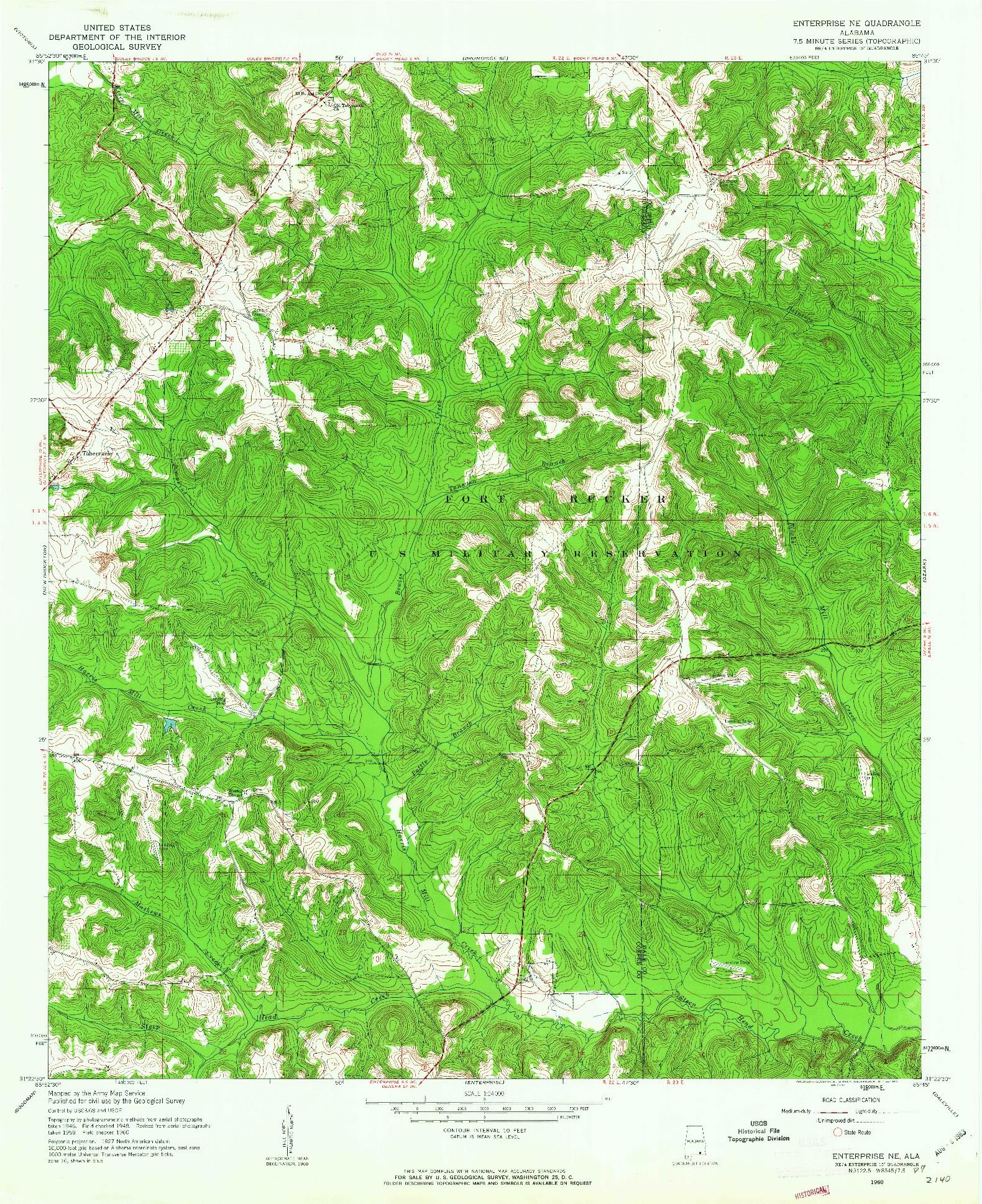 USGS 1:24000-SCALE QUADRANGLE FOR ENTERPRISE NE, AL 1960