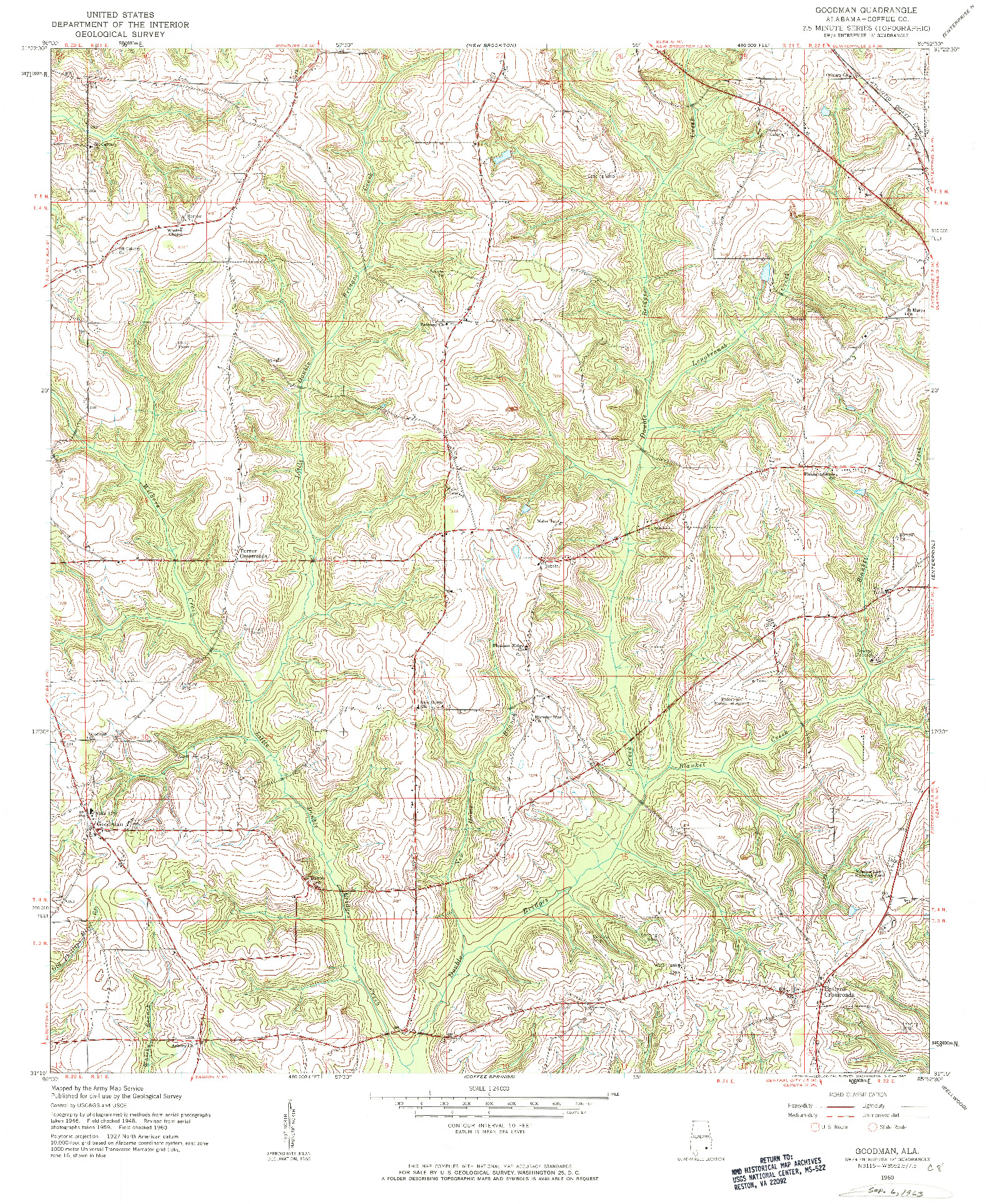 USGS 1:24000-SCALE QUADRANGLE FOR GOODMAN, AL 1960