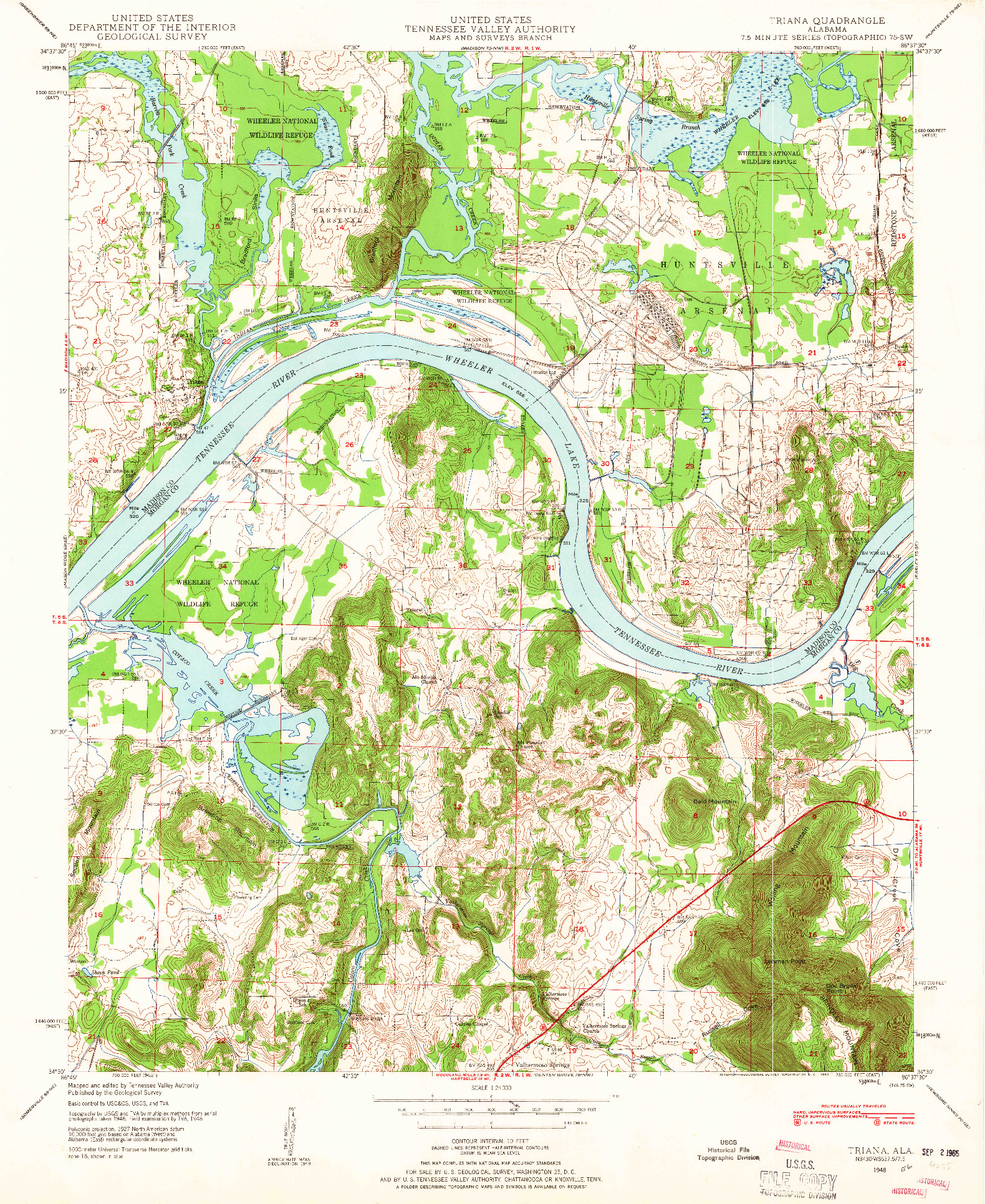 USGS 1:24000-SCALE QUADRANGLE FOR TRIANA, AL 1948
