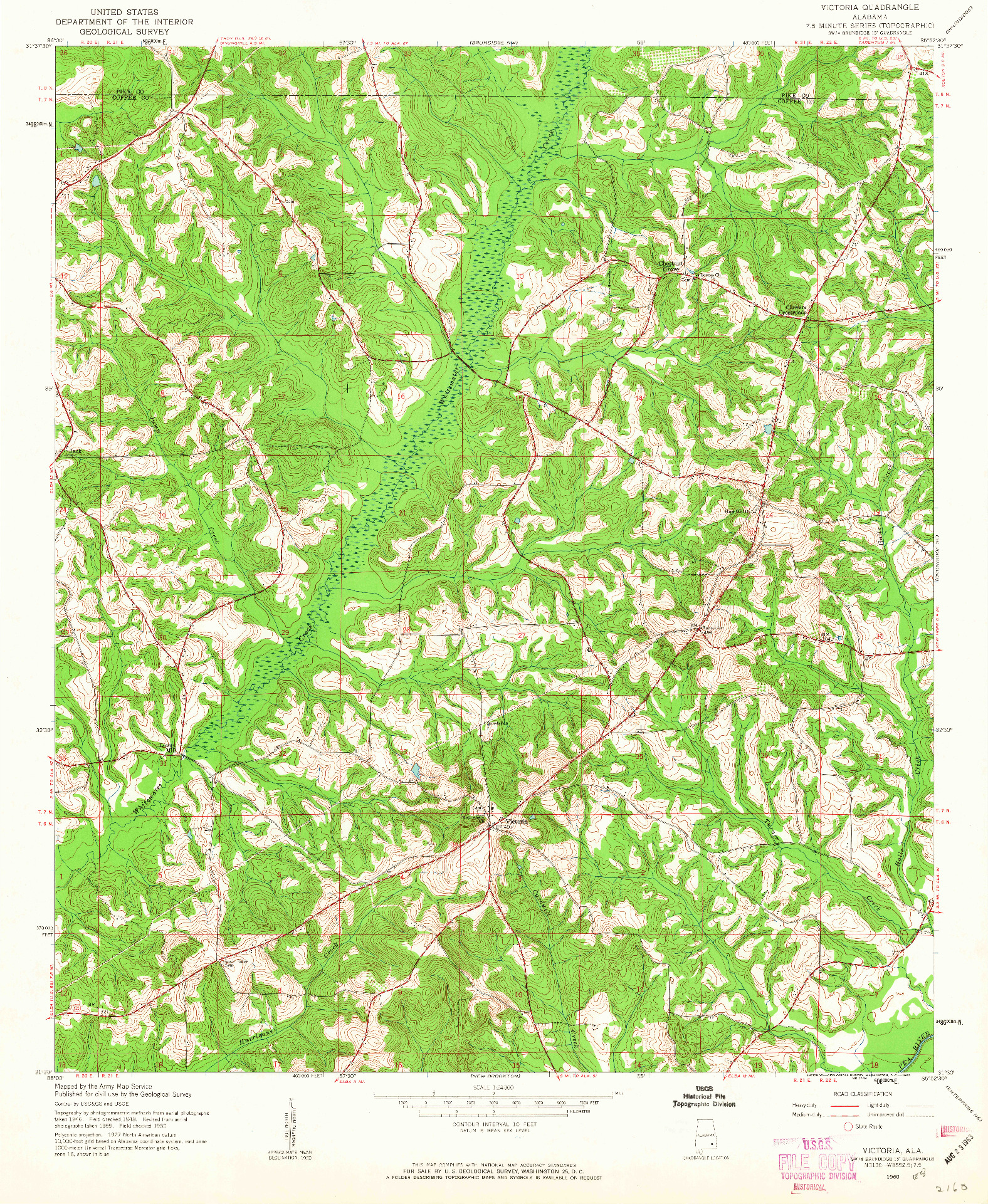 USGS 1:24000-SCALE QUADRANGLE FOR VICTORIA, AL 1960