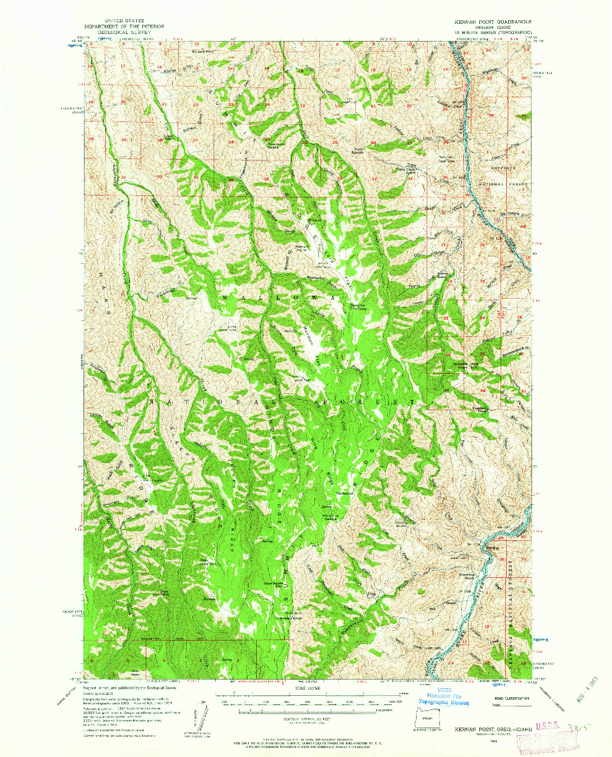 USGS 1:62500-SCALE QUADRANGLE FOR KERNAN POINT, OR 1954